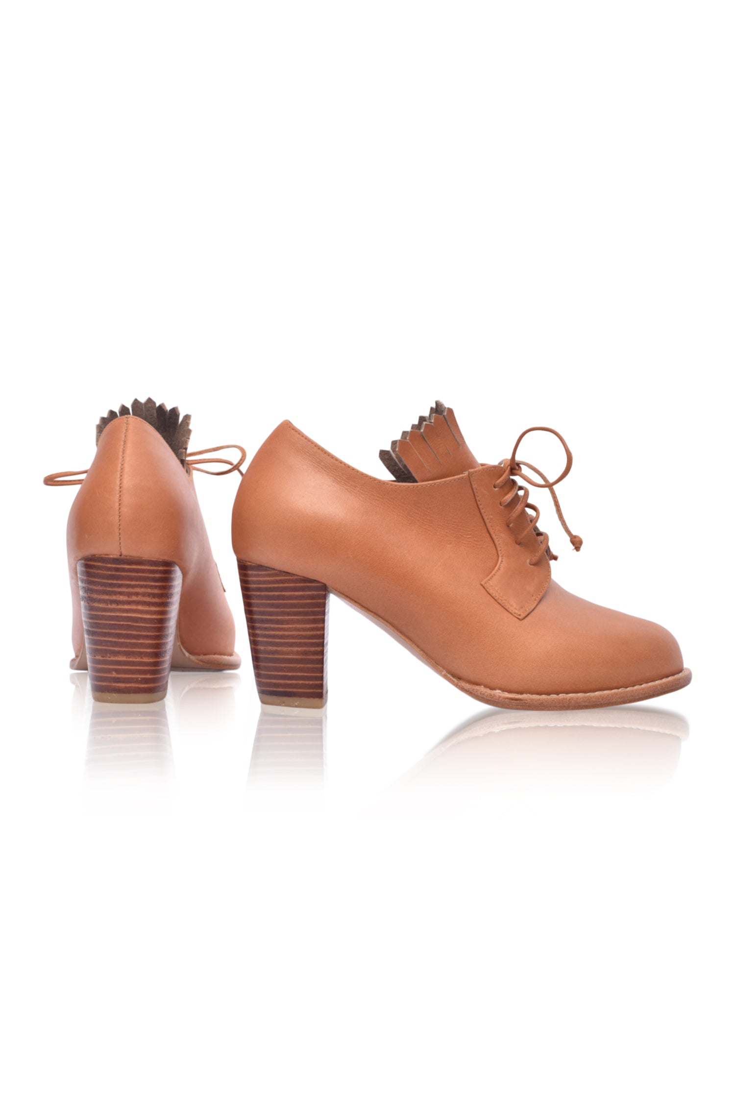 Lyon Lace-Up Leather Oxford Heels-3