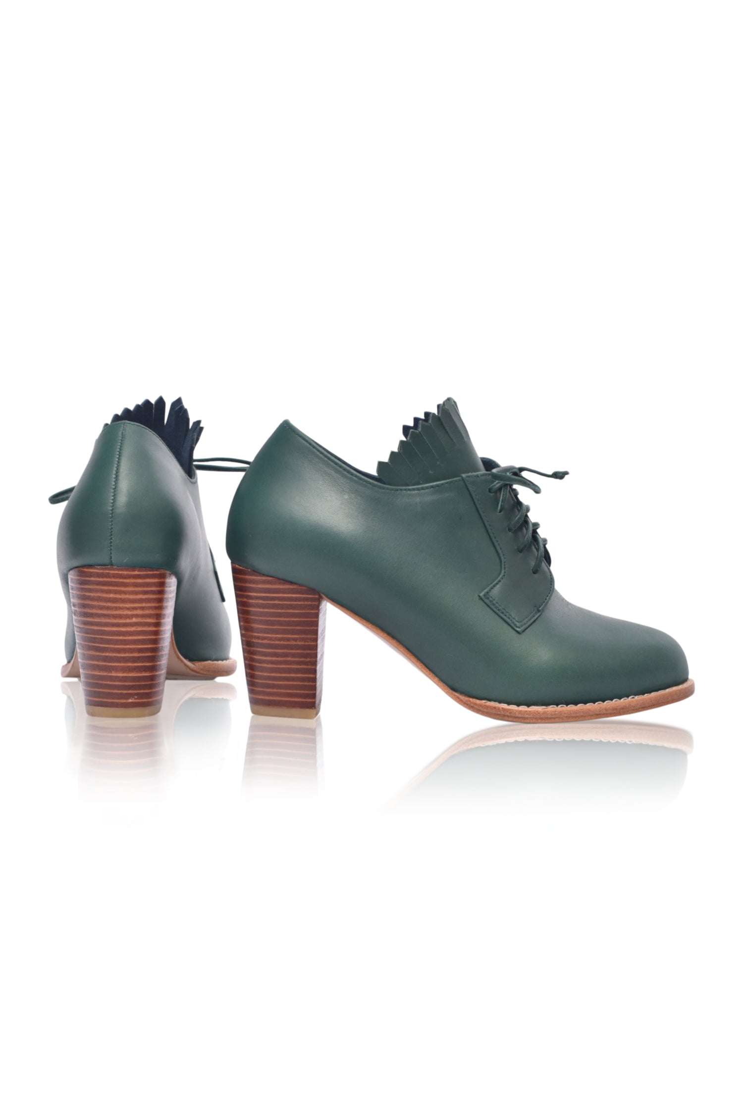Lyon Lace-Up Leather Oxford Heels-4