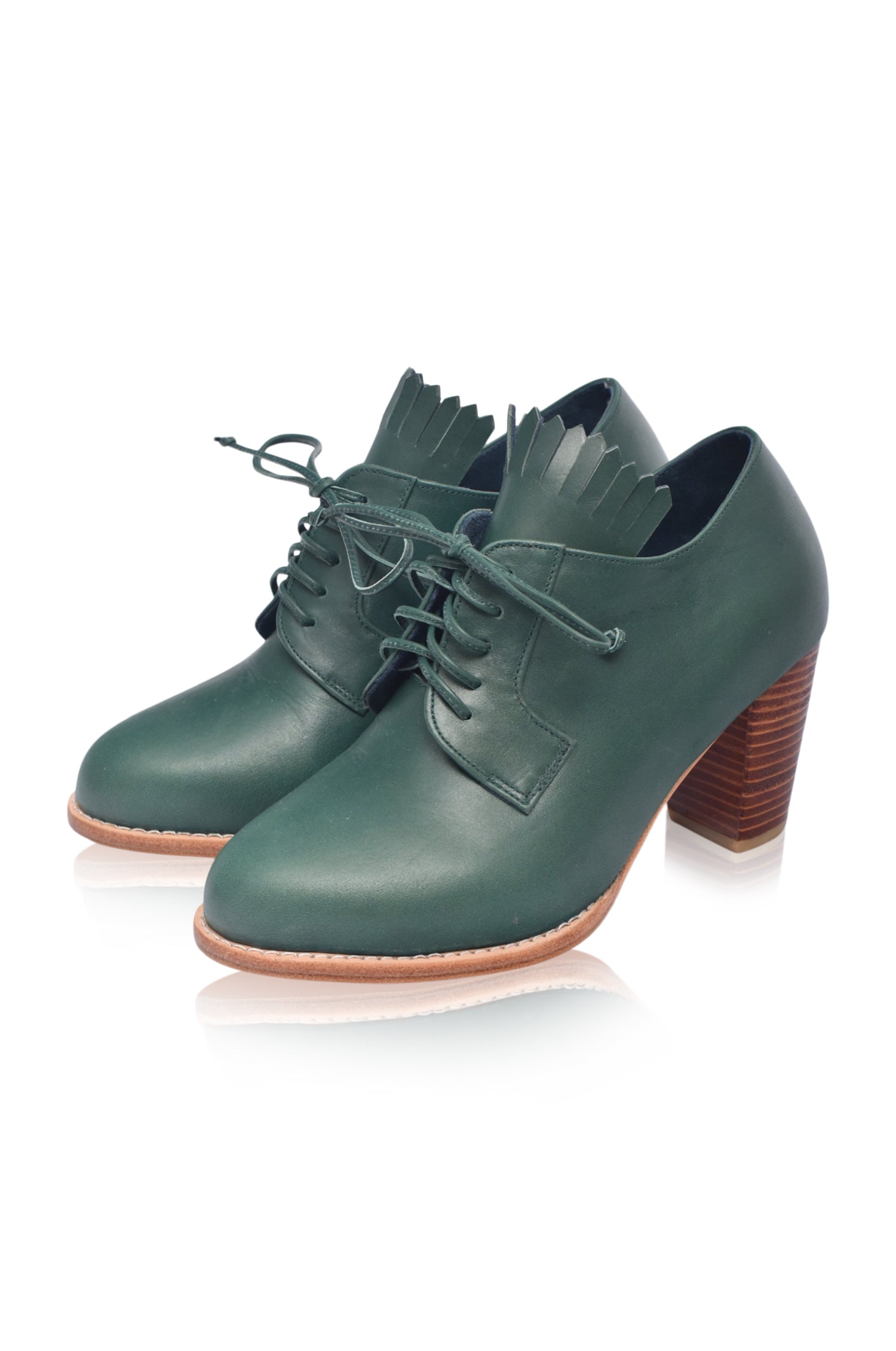 Lyon Lace-Up Leather Oxford Heels-2