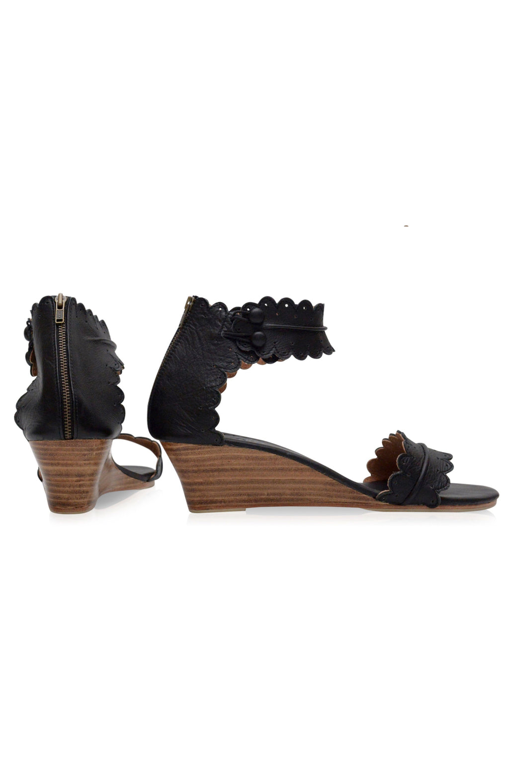 Magdalena Wooden Wedge Sandals-4