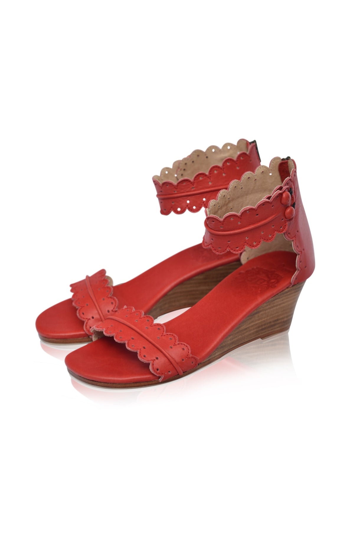 Magdalena Wooden Wedge Sandals-2