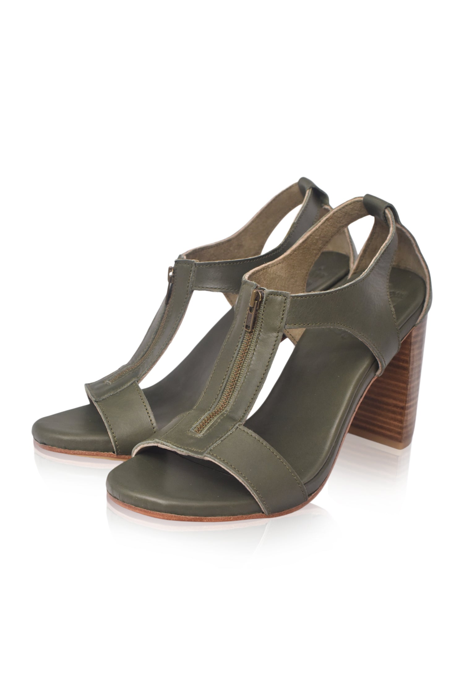 Makoa Block Heel Leather Sandals-1