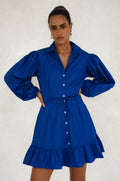 Malina Button Down Cotton Mini Dress (Sale)-0