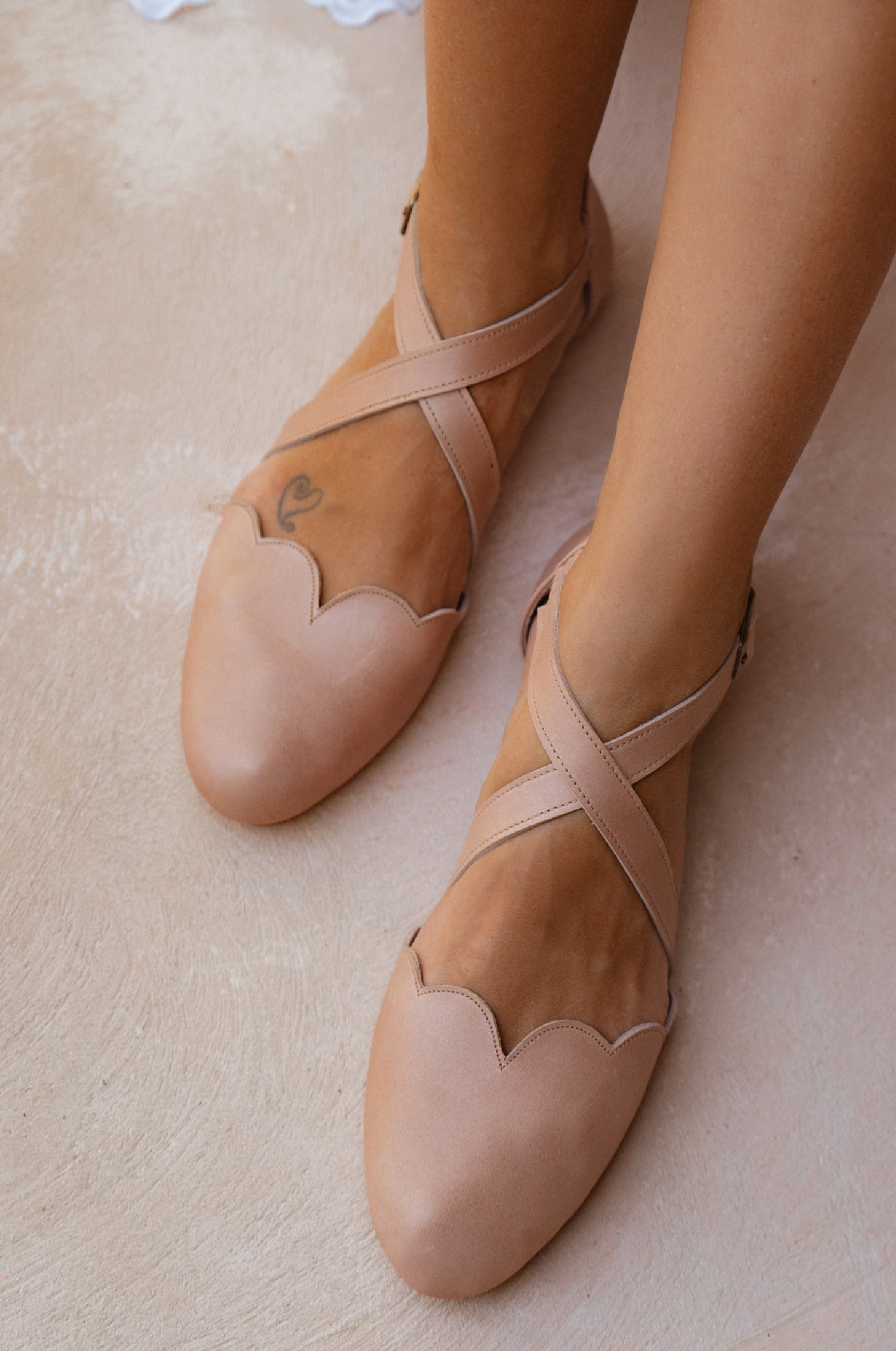 Mangrove Cross-Strap Leather Ballet Flats-0