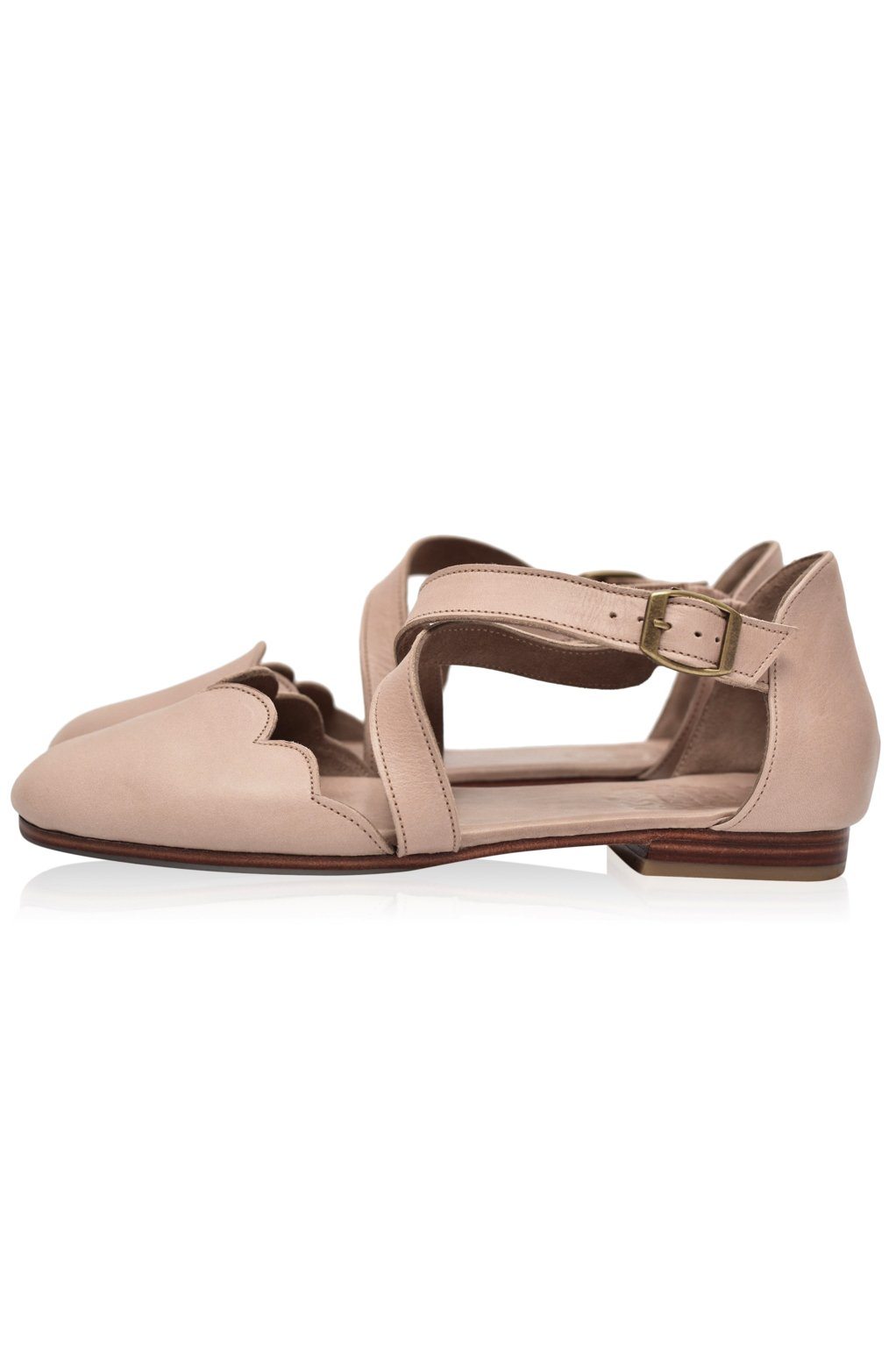 Mangrove Cross-Strap Leather Ballet Flats-7