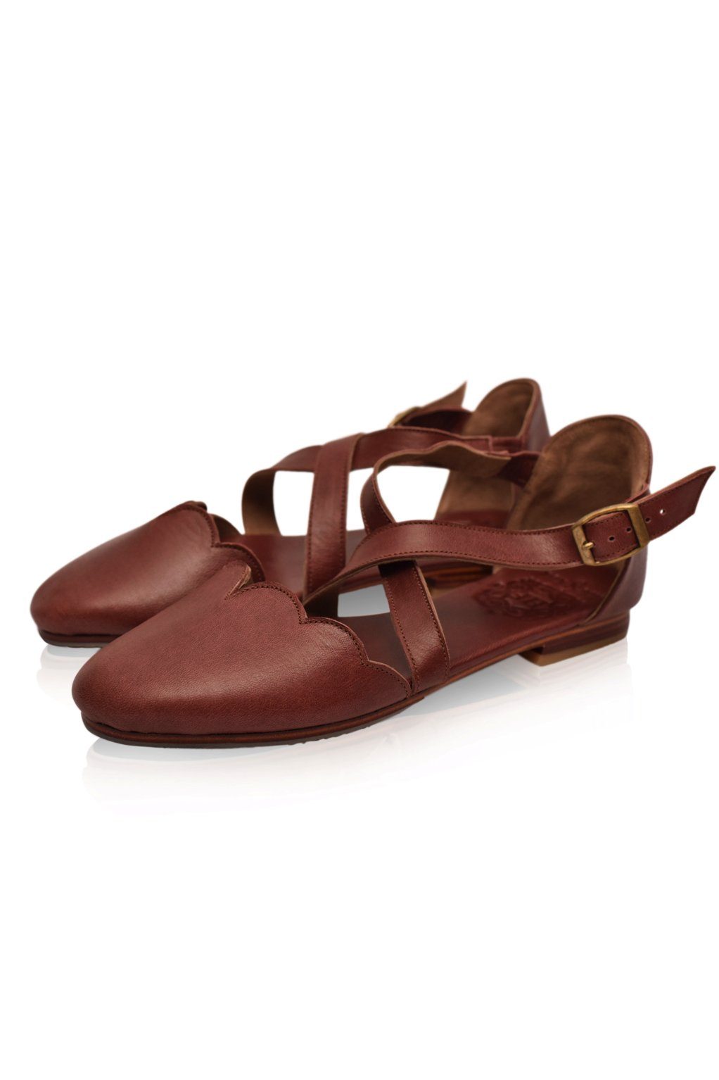 Mangrove Cross-Strap Leather Ballet Flats-6