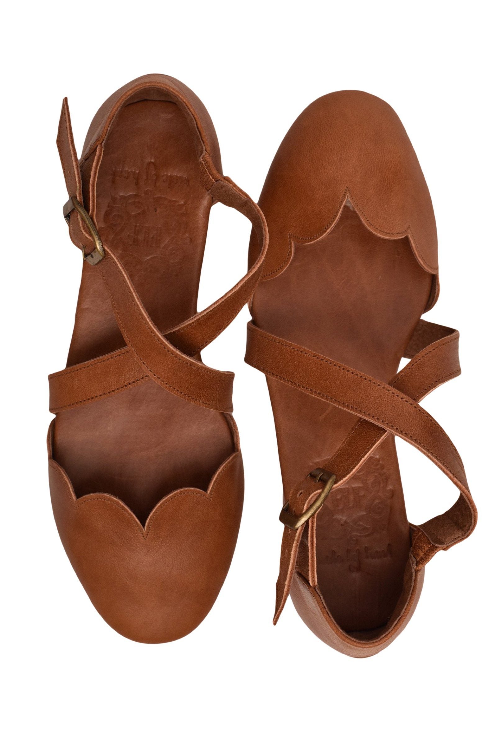 Mangrove Cross-Strap Leather Ballet Flats-7