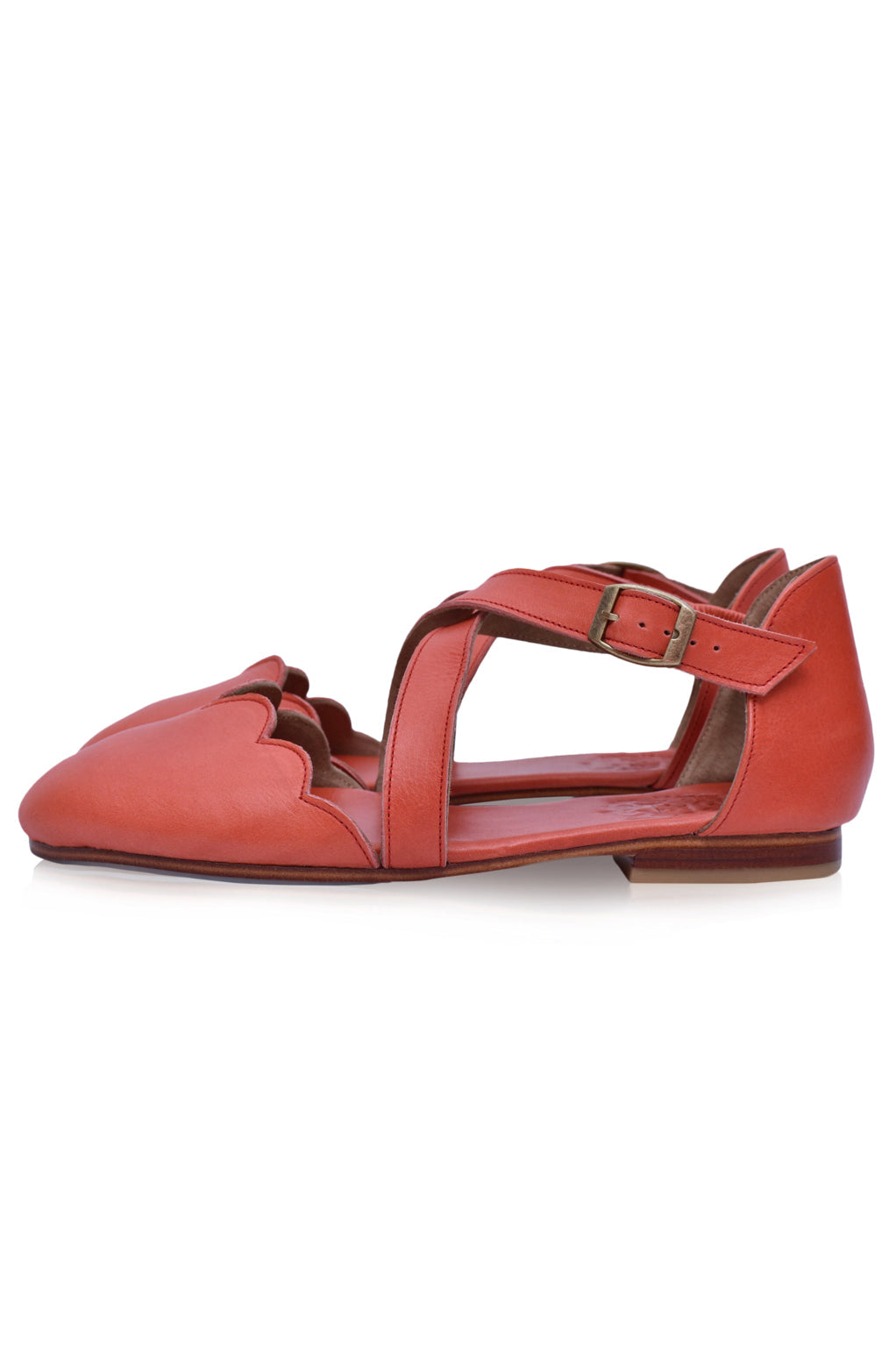 Mangrove Cross-Strap Leather Ballet Flats-7