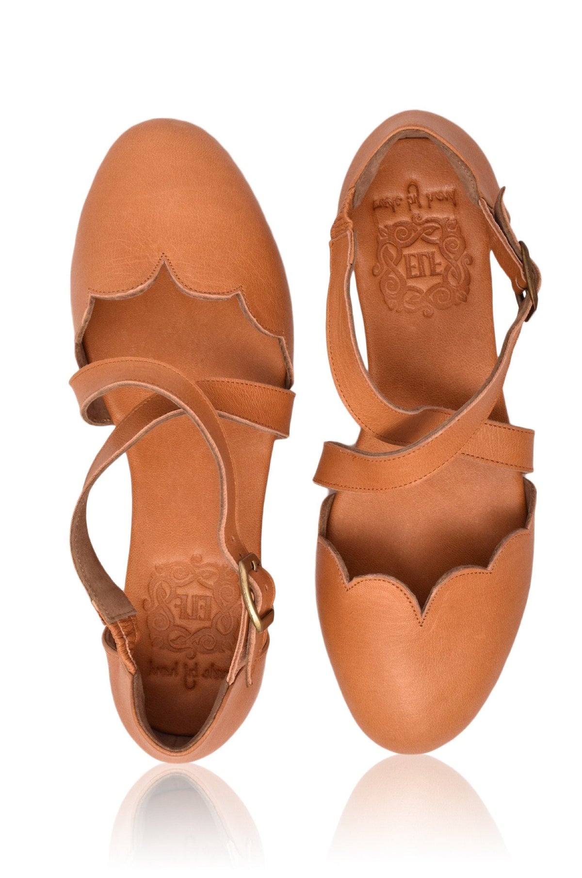 Mangrove Cross-Strap Leather Ballet Flats-6