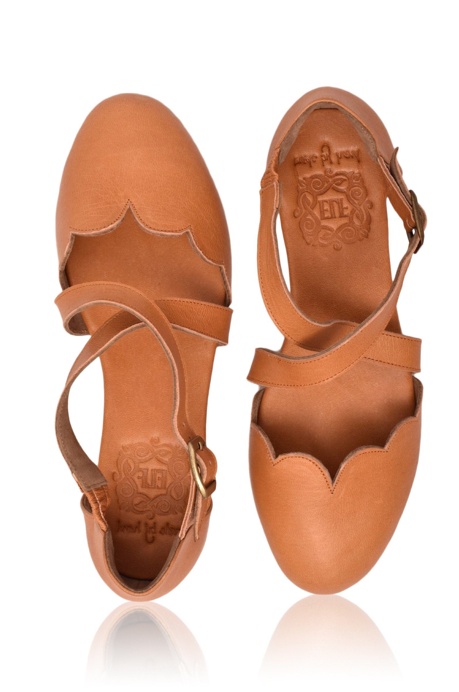 Mangrove Cross-Strap Leather Ballet Flats-8