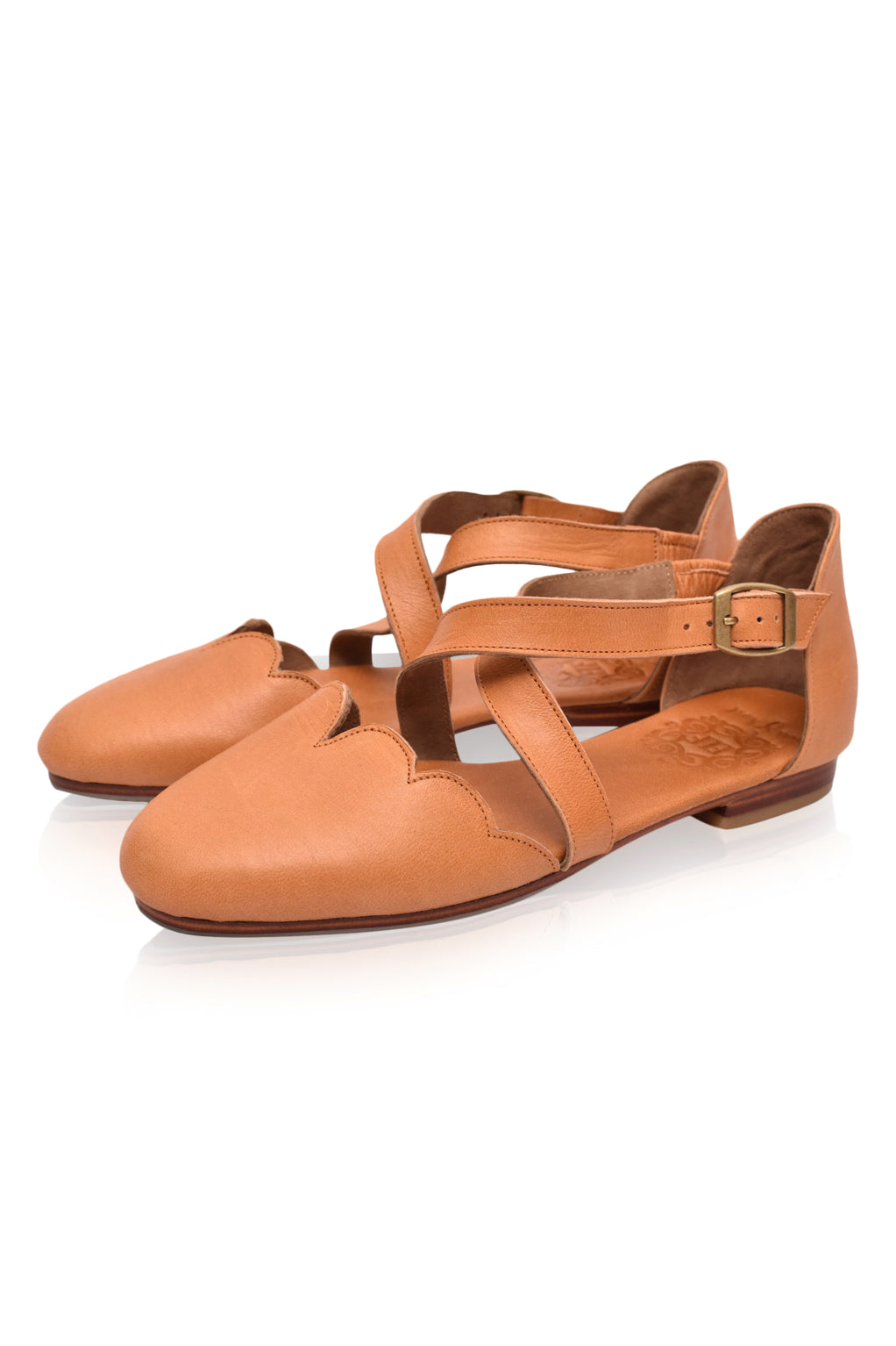 Mangrove Cross-Strap Leather Ballet Flats-6