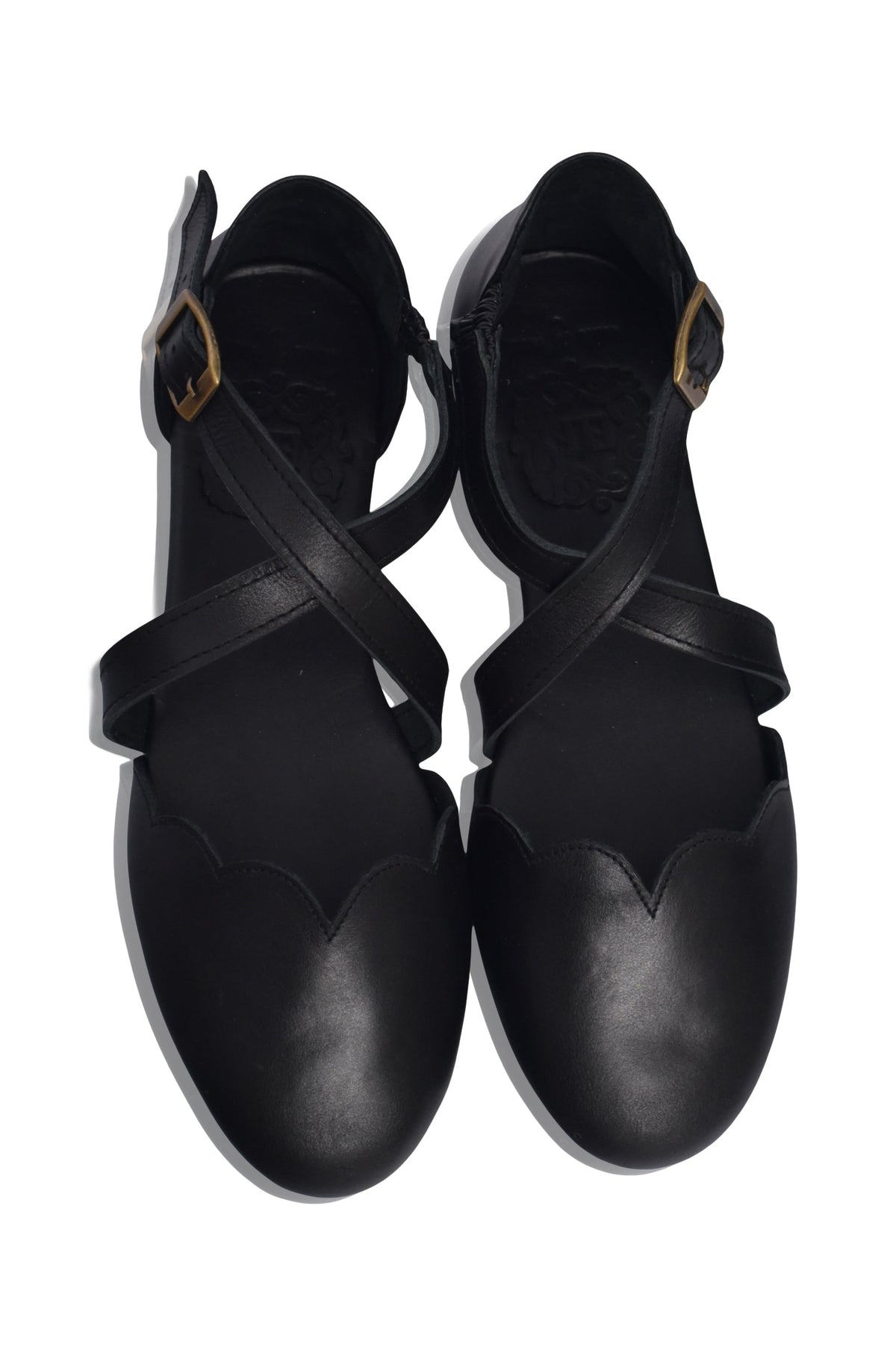 Mangrove Cross-Strap Leather Ballet Flats-3