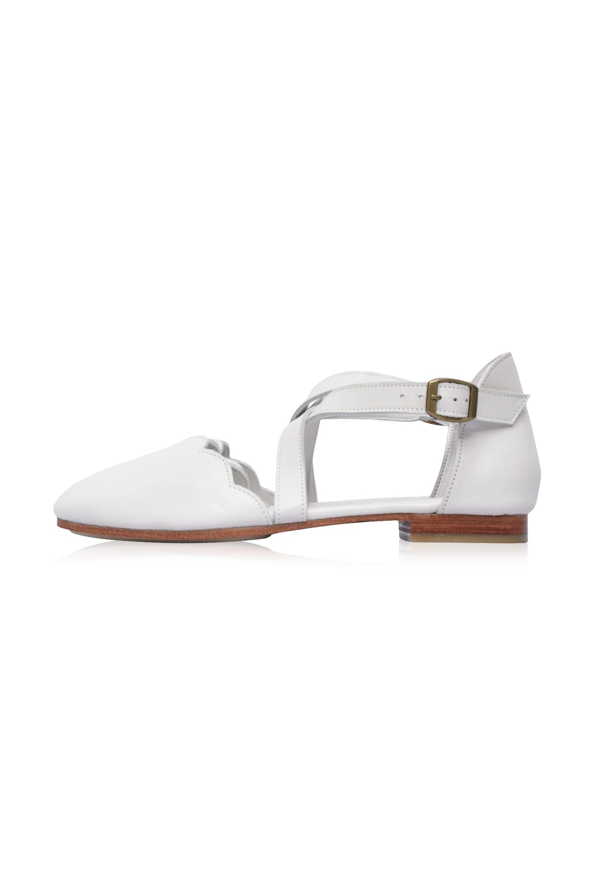 Mangrove Cross-Strap Leather Ballet Flats-3