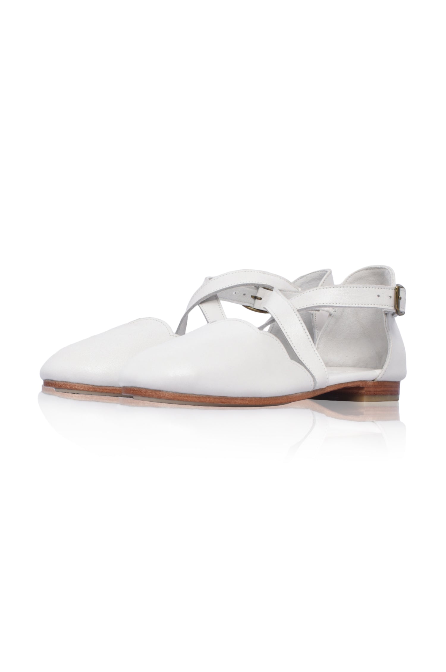 Mangrove Cross-Strap Leather Ballet Flats-4