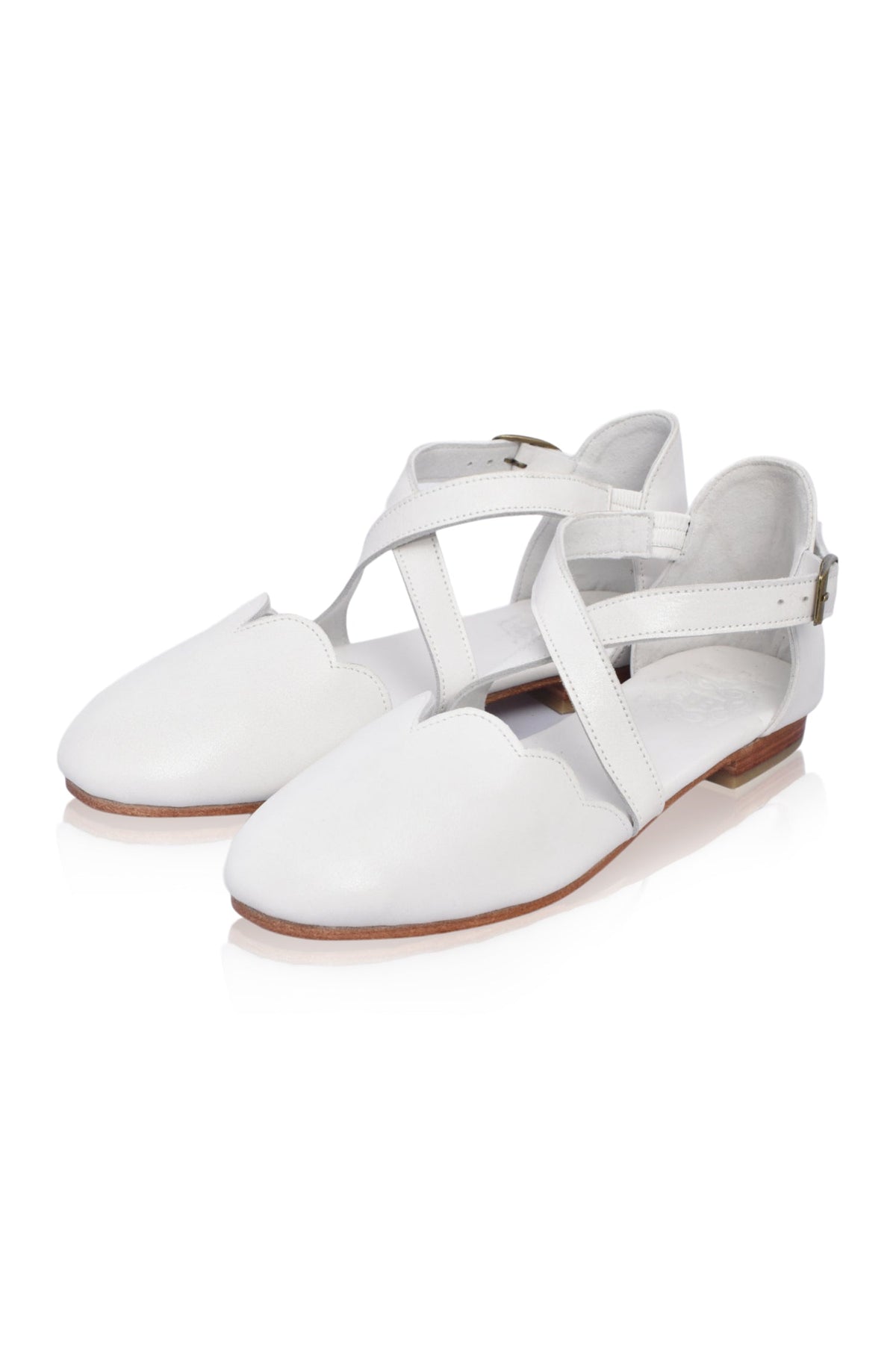 Mangrove Cross-Strap Leather Ballet Flats-9