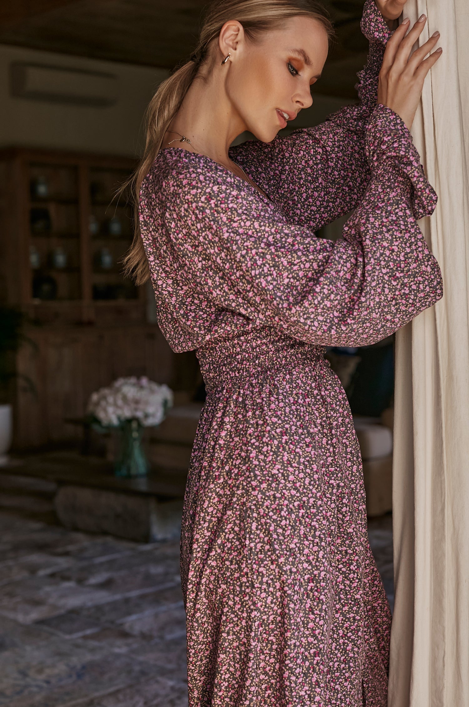 Maria Luisa Button Down Midi Dress (Sale)-4