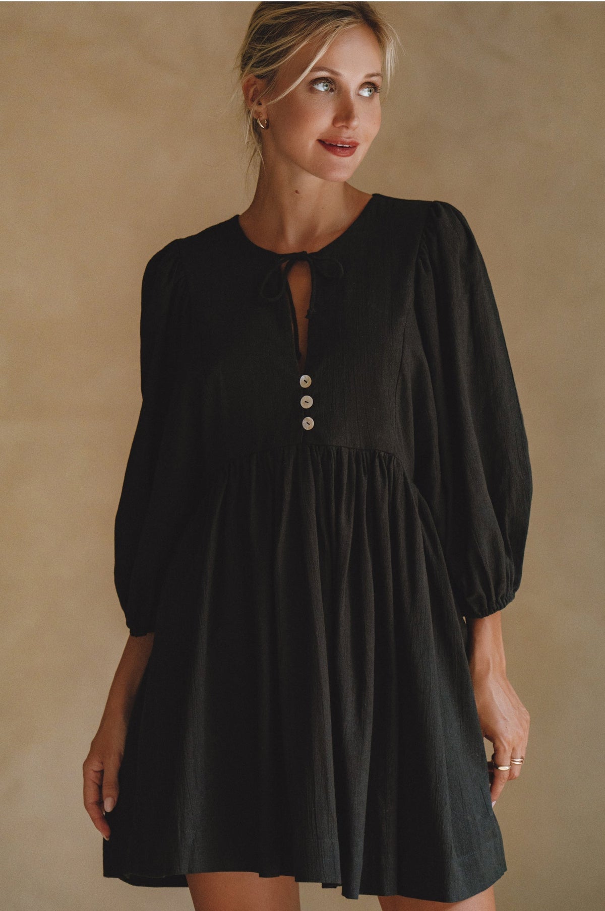 Maribelle Babydoll Linen Mini Dress-5