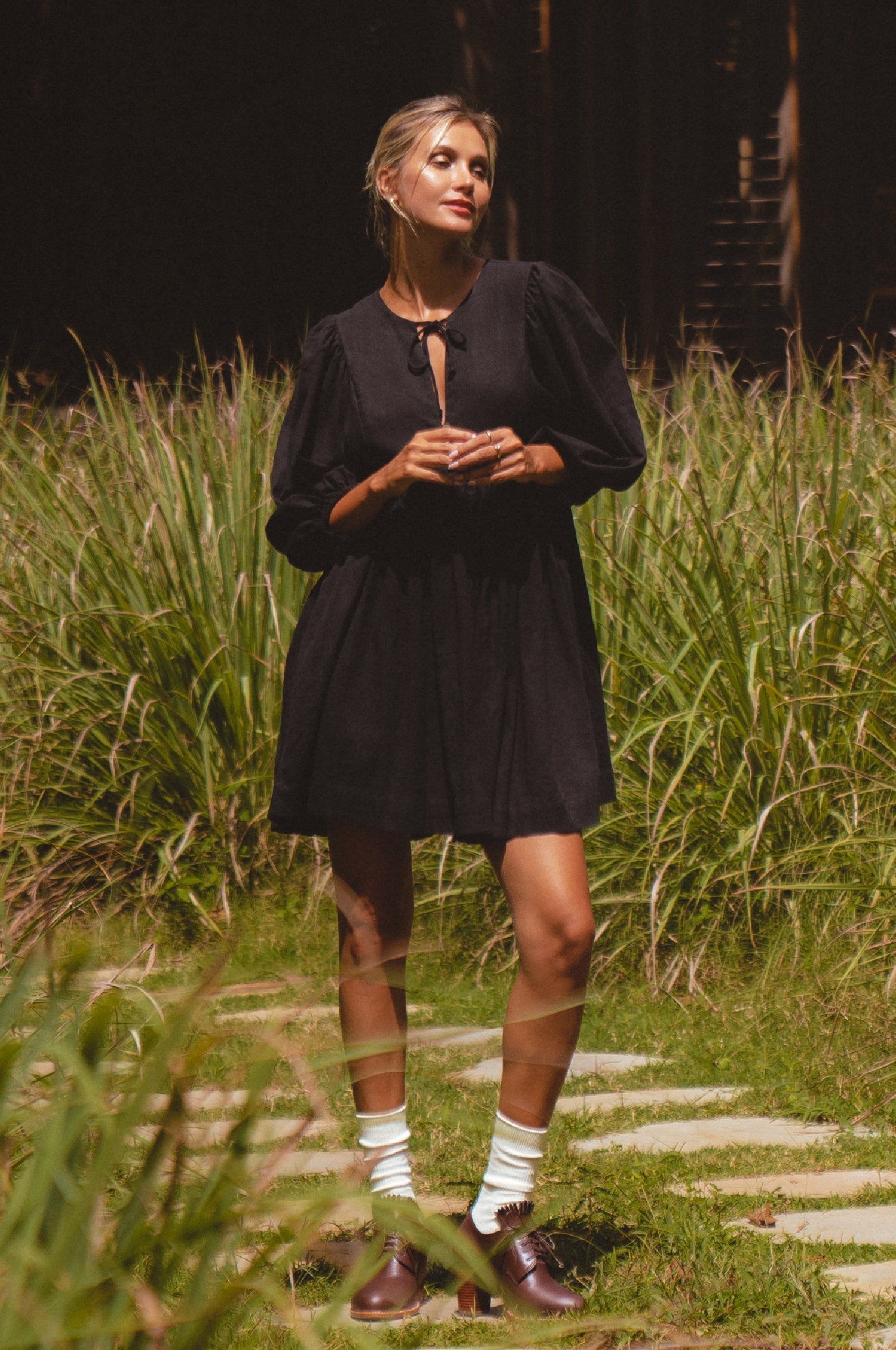 Maribelle Babydoll Linen Mini Dress-3