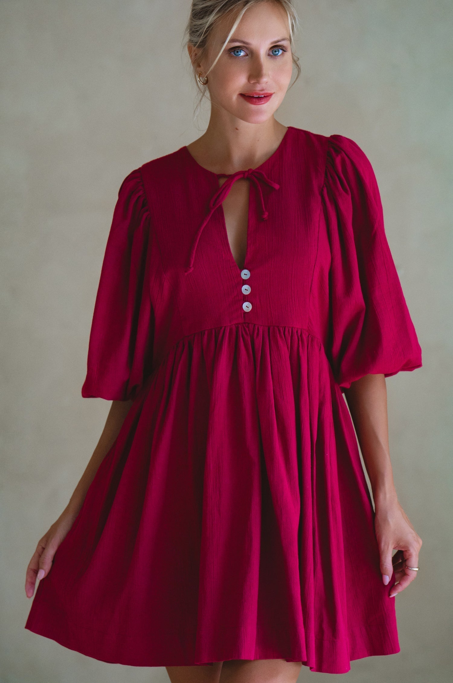 Maribelle Babydoll Linen Mini Dress-3