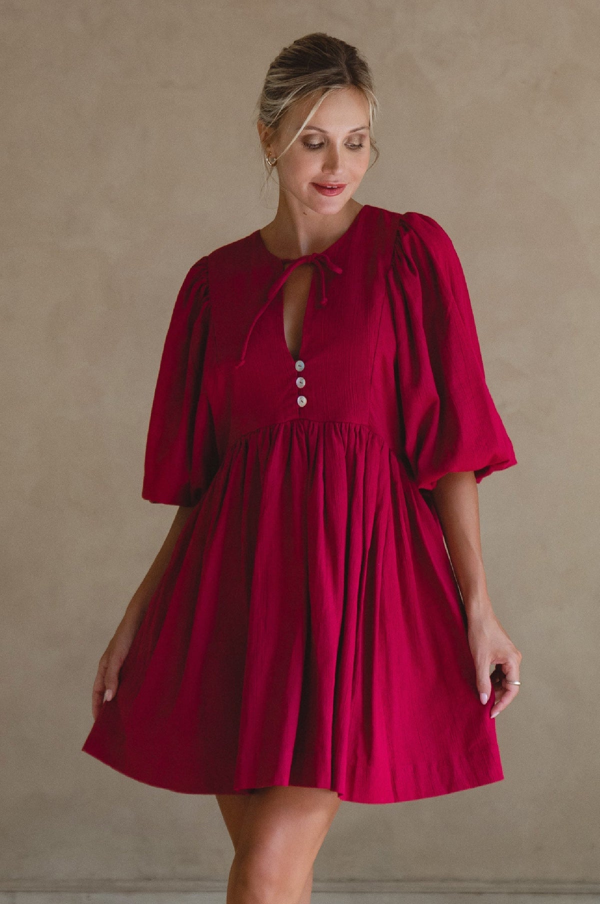 Maribelle Babydoll Linen Mini Dress-0