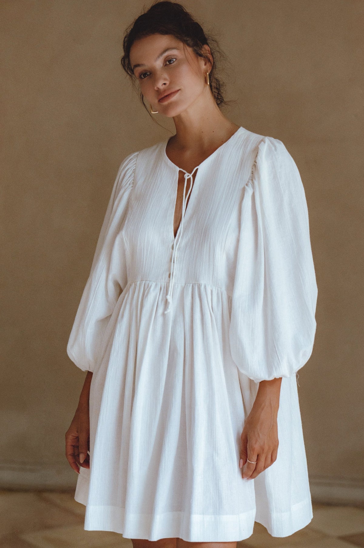 Maribelle Babydoll Linen Mini Dress-4