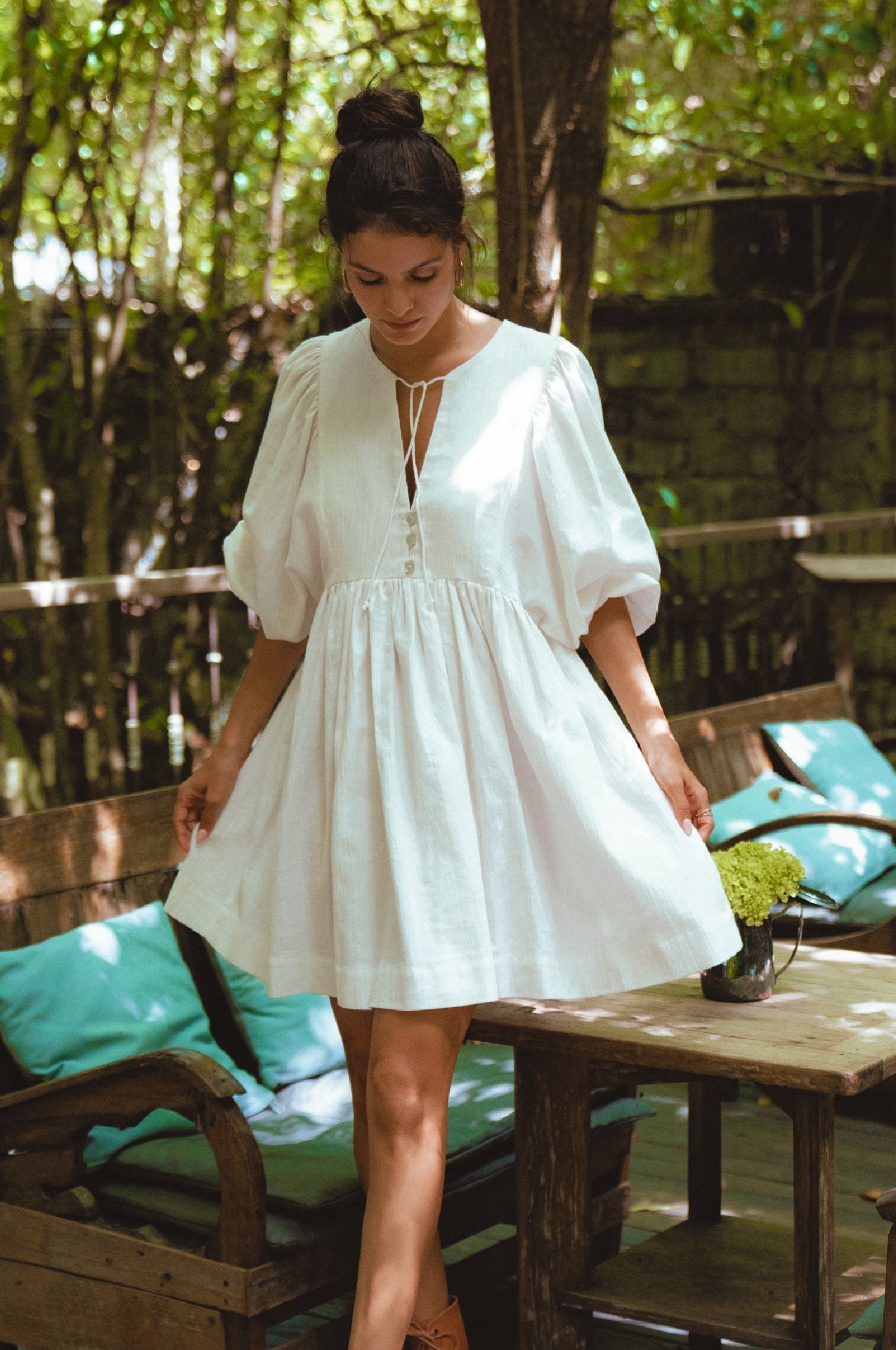 Maribelle Babydoll Linen Mini Dress-3