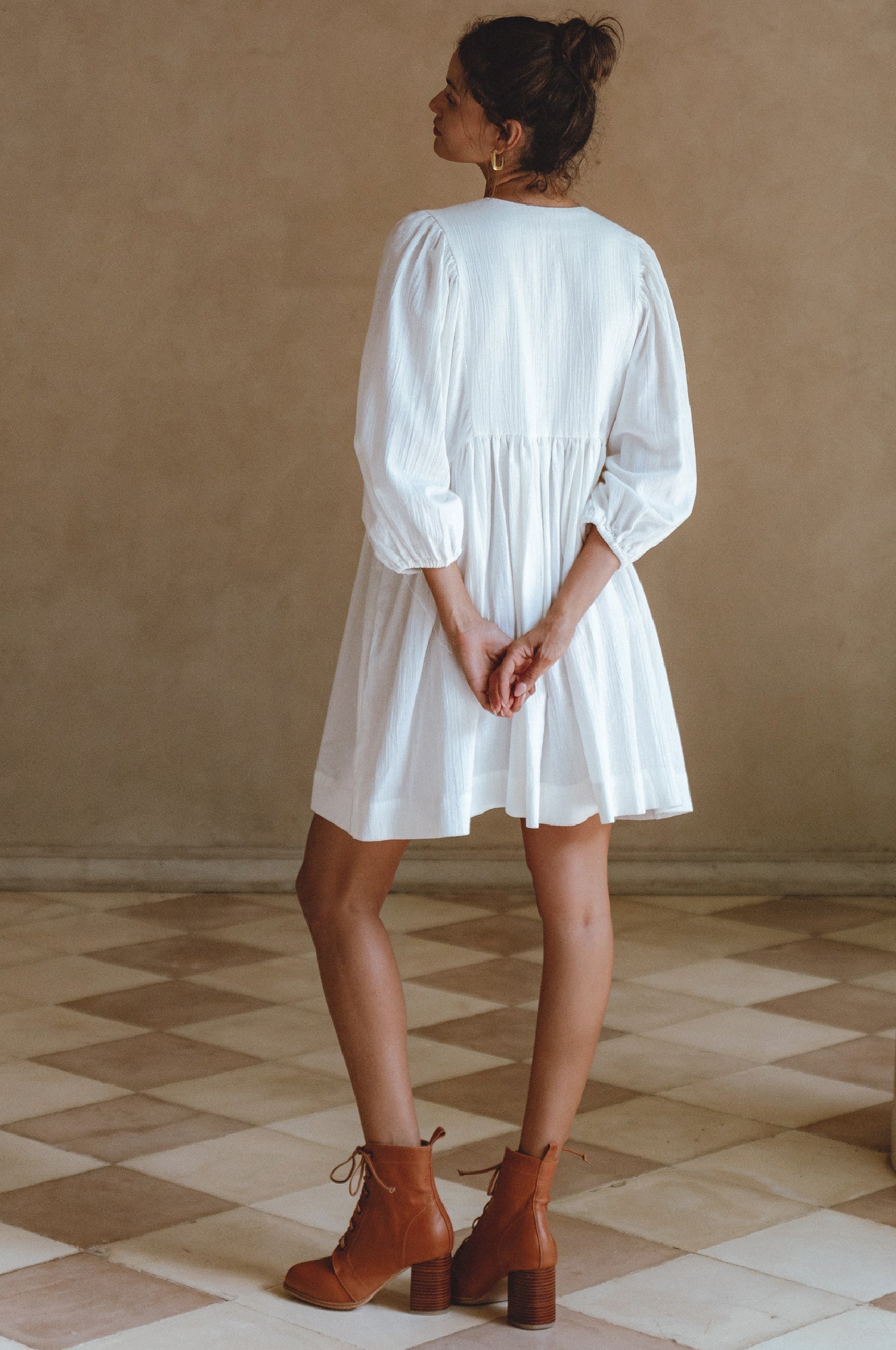 Maribelle Babydoll Linen Mini Dress-2