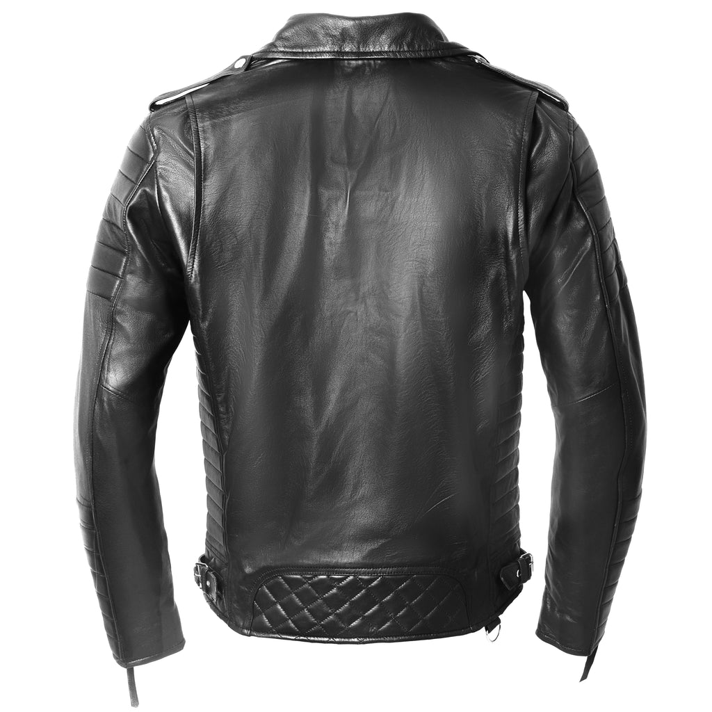 Men’s Black Sheepskin Leather Biker Jack-3