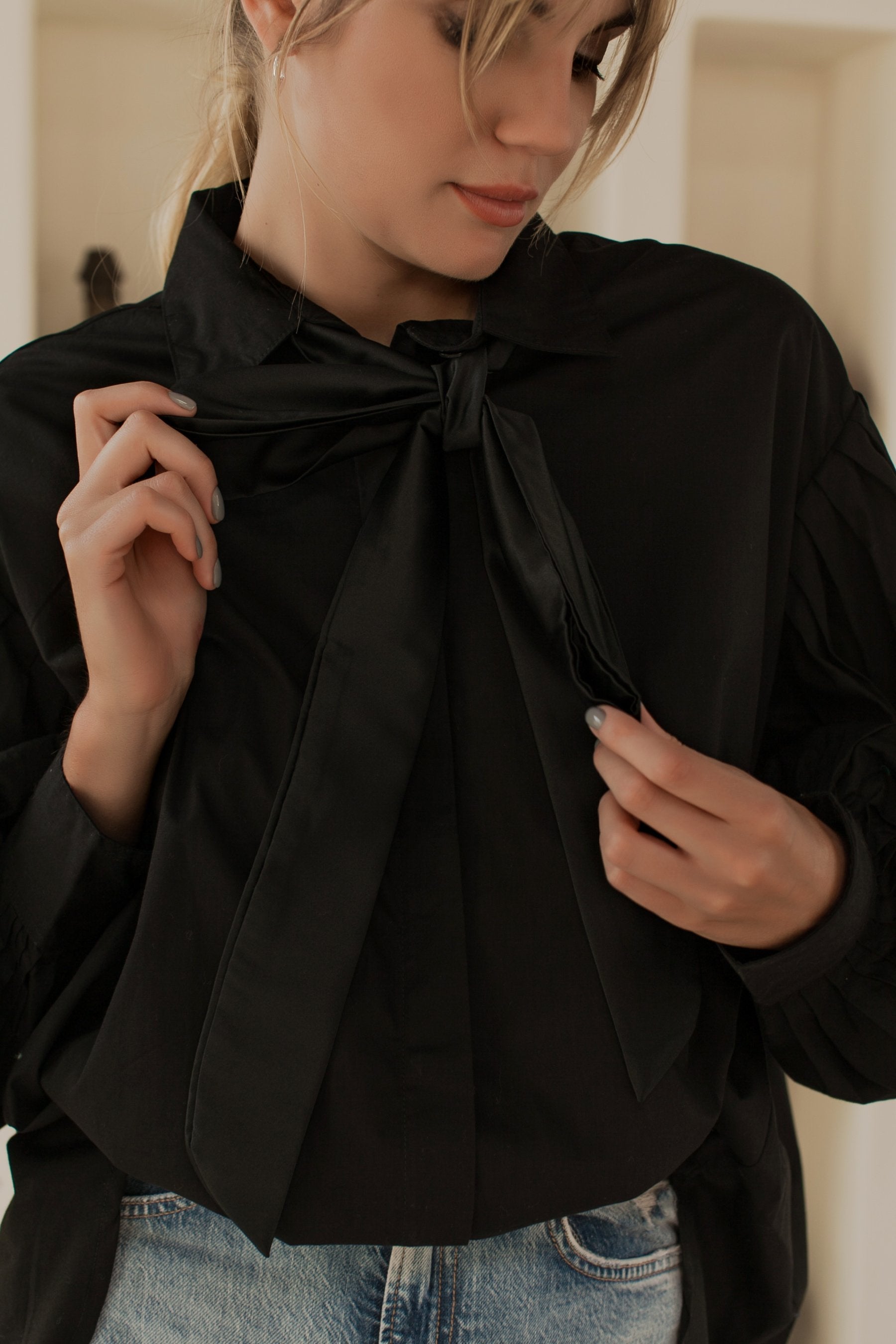 Merci Balloon Sleeve Oversized Shirt (Sale)-4