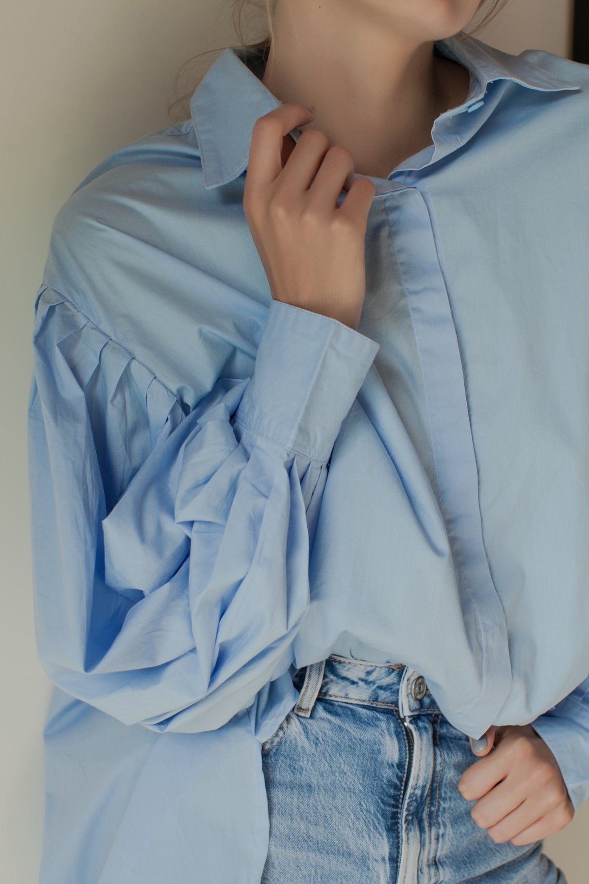 Merci Balloon Sleeve Oversized Shirt (Sale)-3