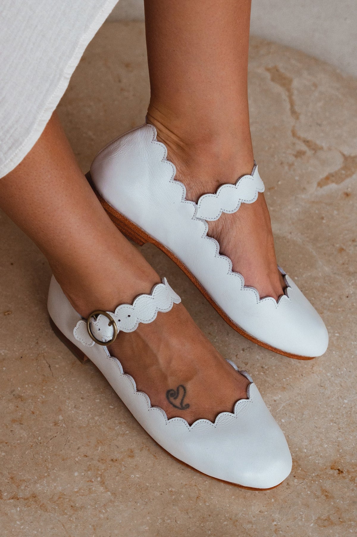 Mia Rosa Scalloped Mary Jane Flats-1