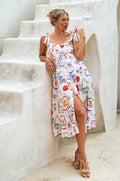 Mia Vita Button Down Dress With Ties-5