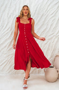Mia Vita Button Down Dress With Ties-0