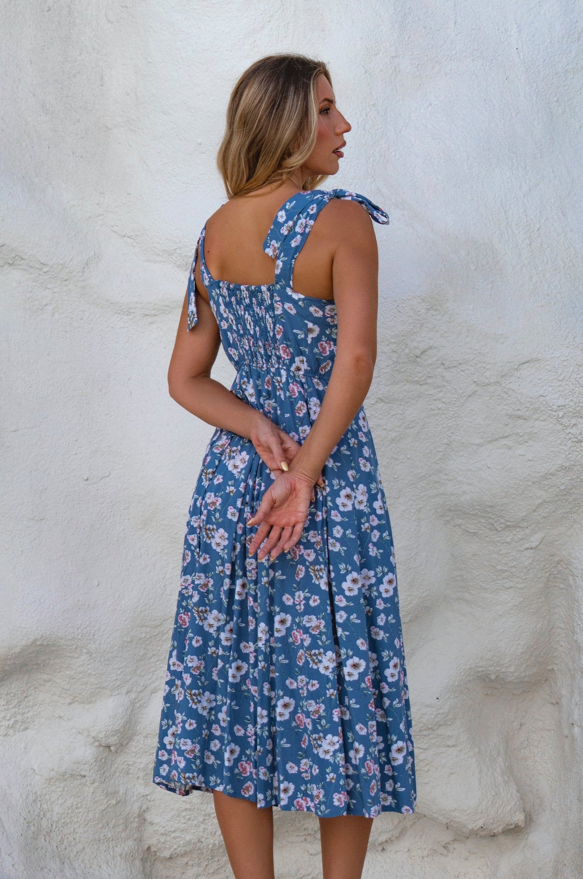 Mia Vita Button Down Dress With Ties-2