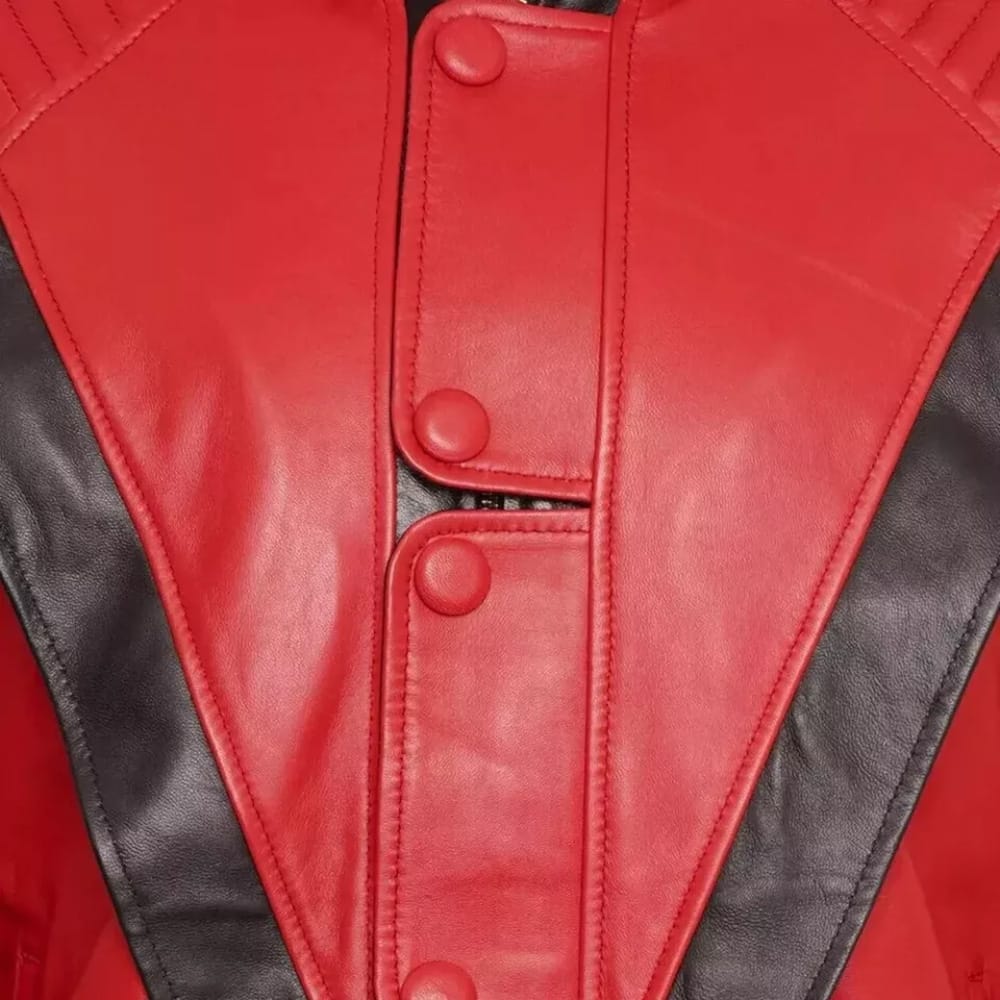 Michael Jackson Men Red Leather Jacket-2
