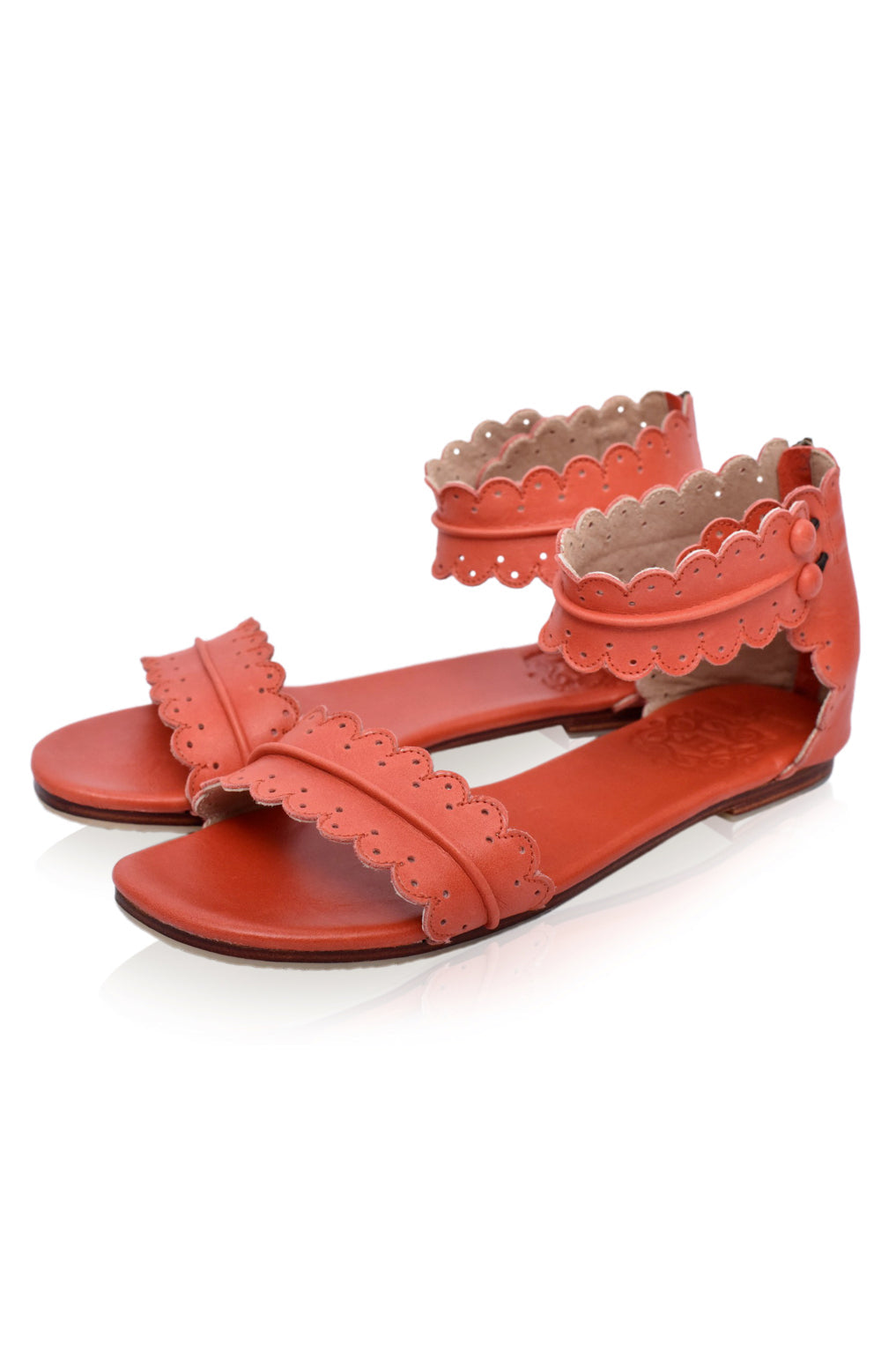 Midsummer Scalloped Leather Sandals-1