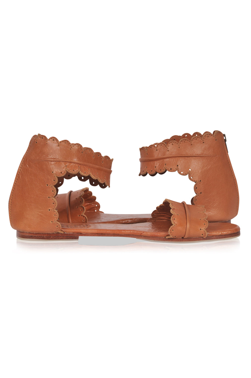 Midsummer Scalloped Leather Sandals-2