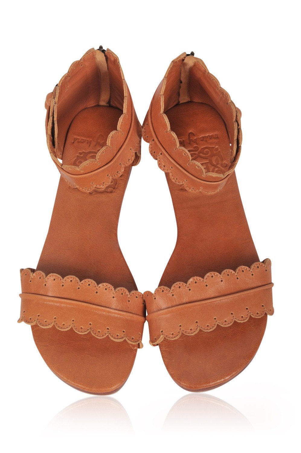 Midsummer Scalloped Leather Sandals-3