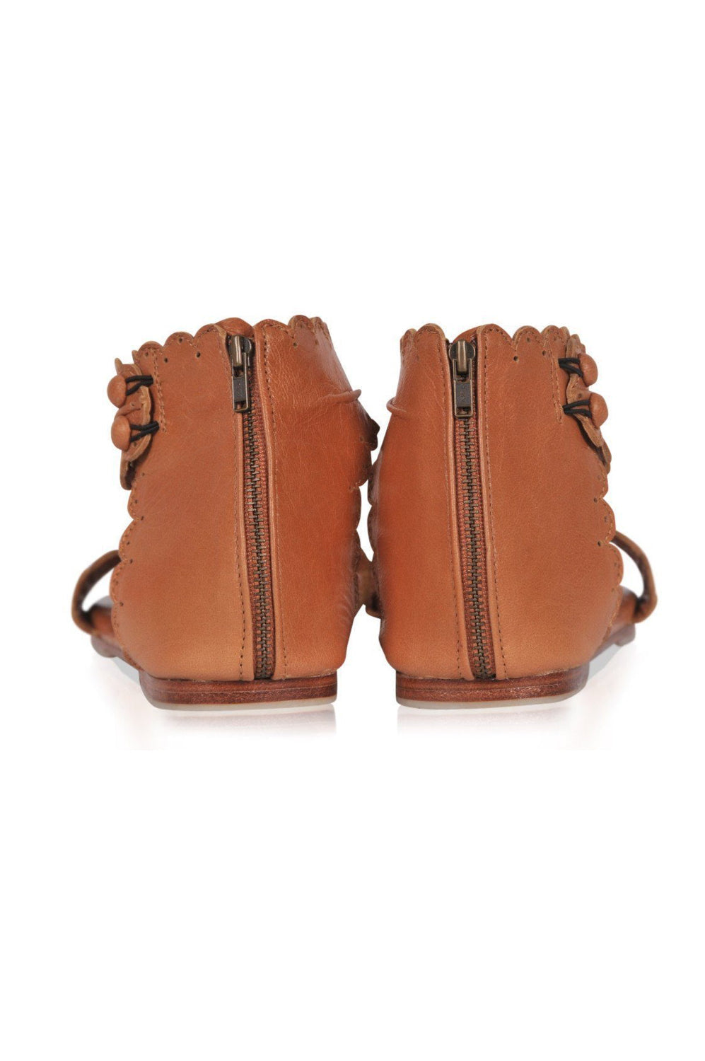 Midsummer Scalloped Leather Sandals-4