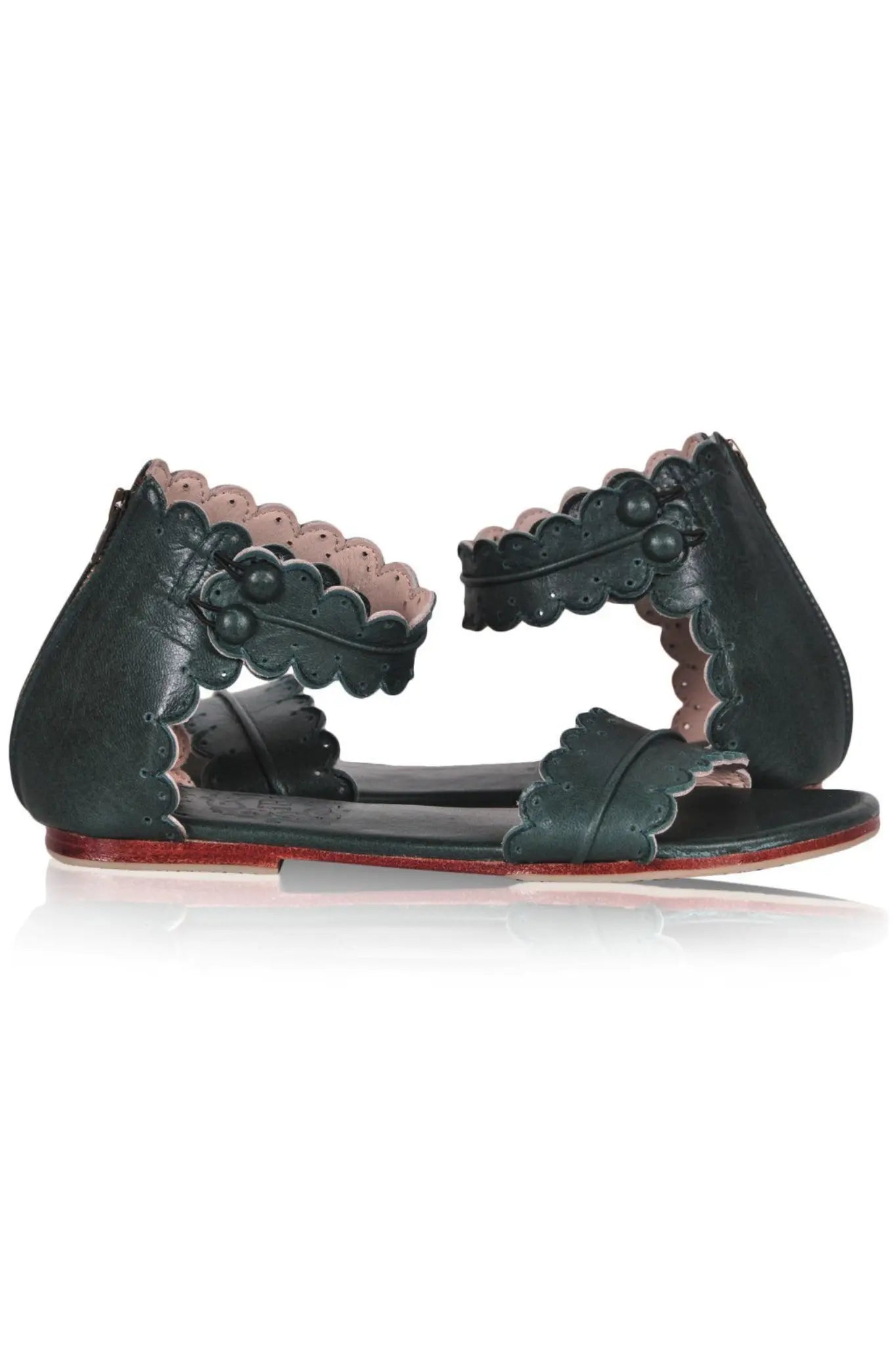 Midsummer Scalloped Leather Sandals-4