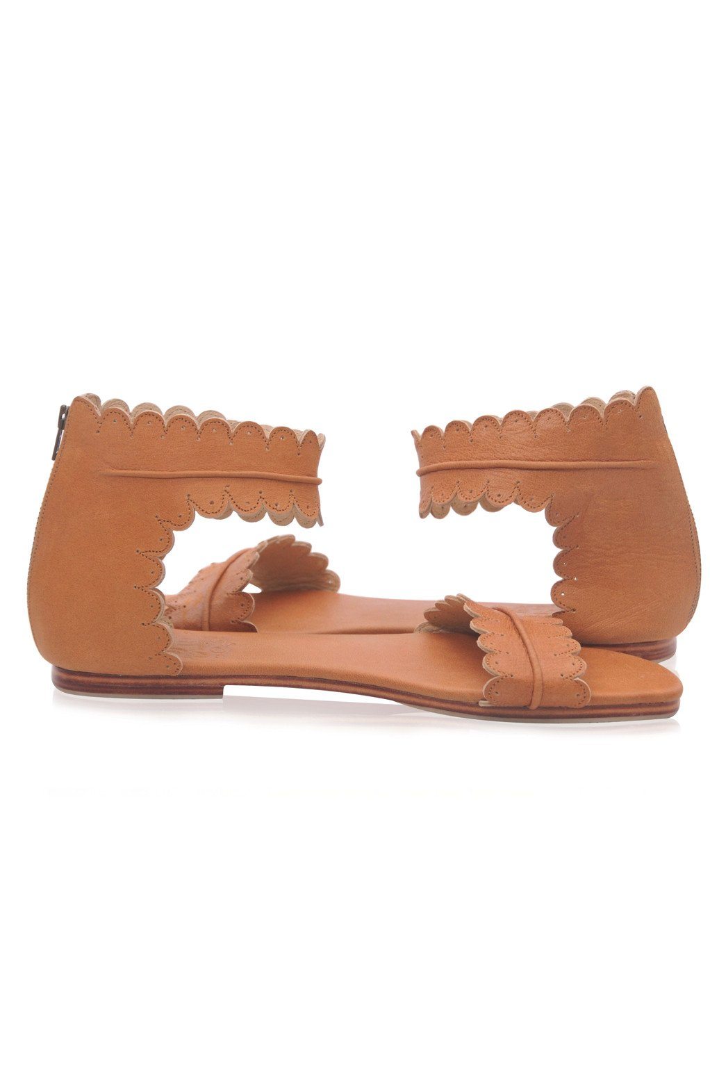 Midsummer Scalloped Leather Sandals-10
