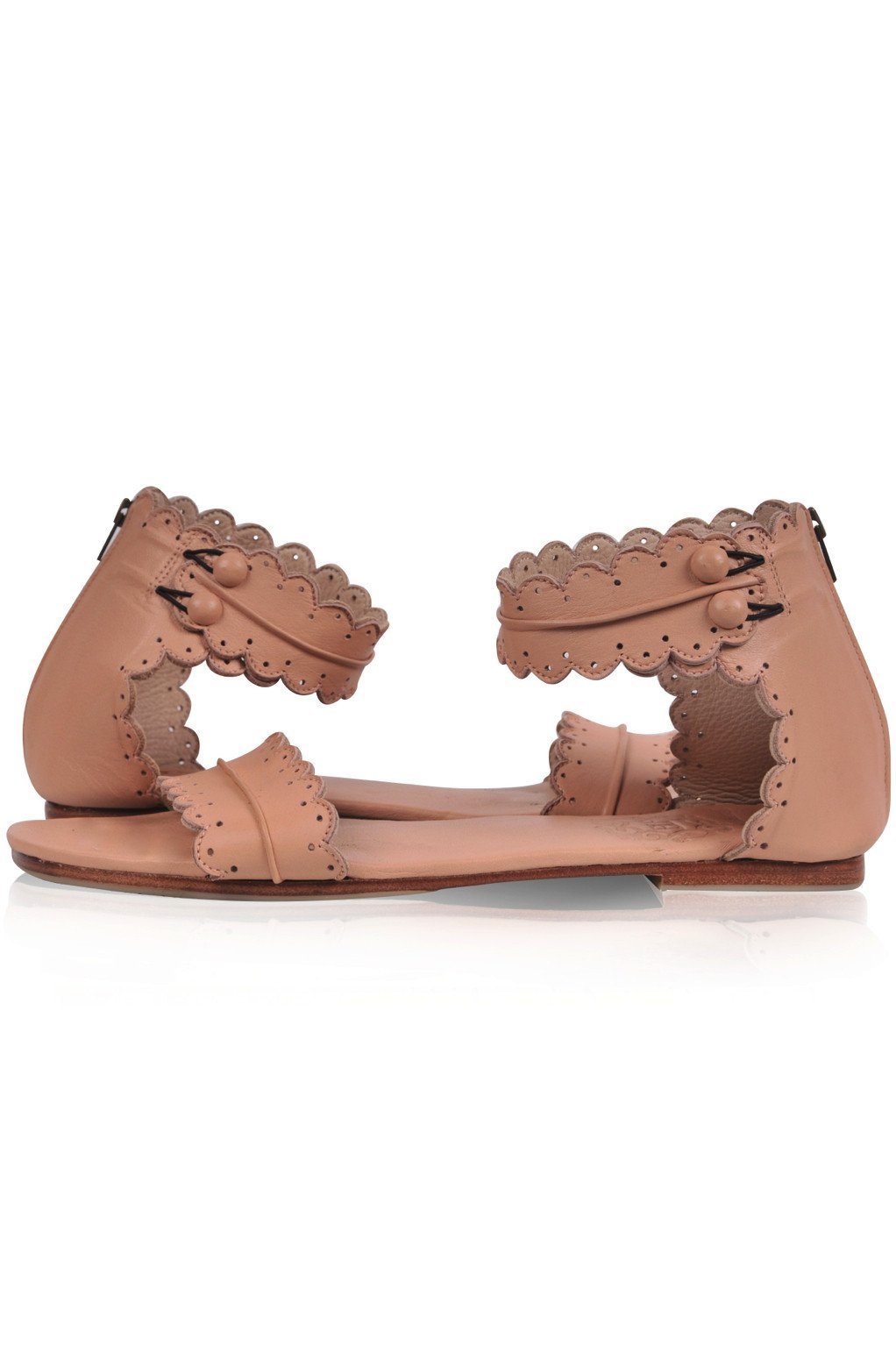 Midsummer Scalloped Leather Sandals-2