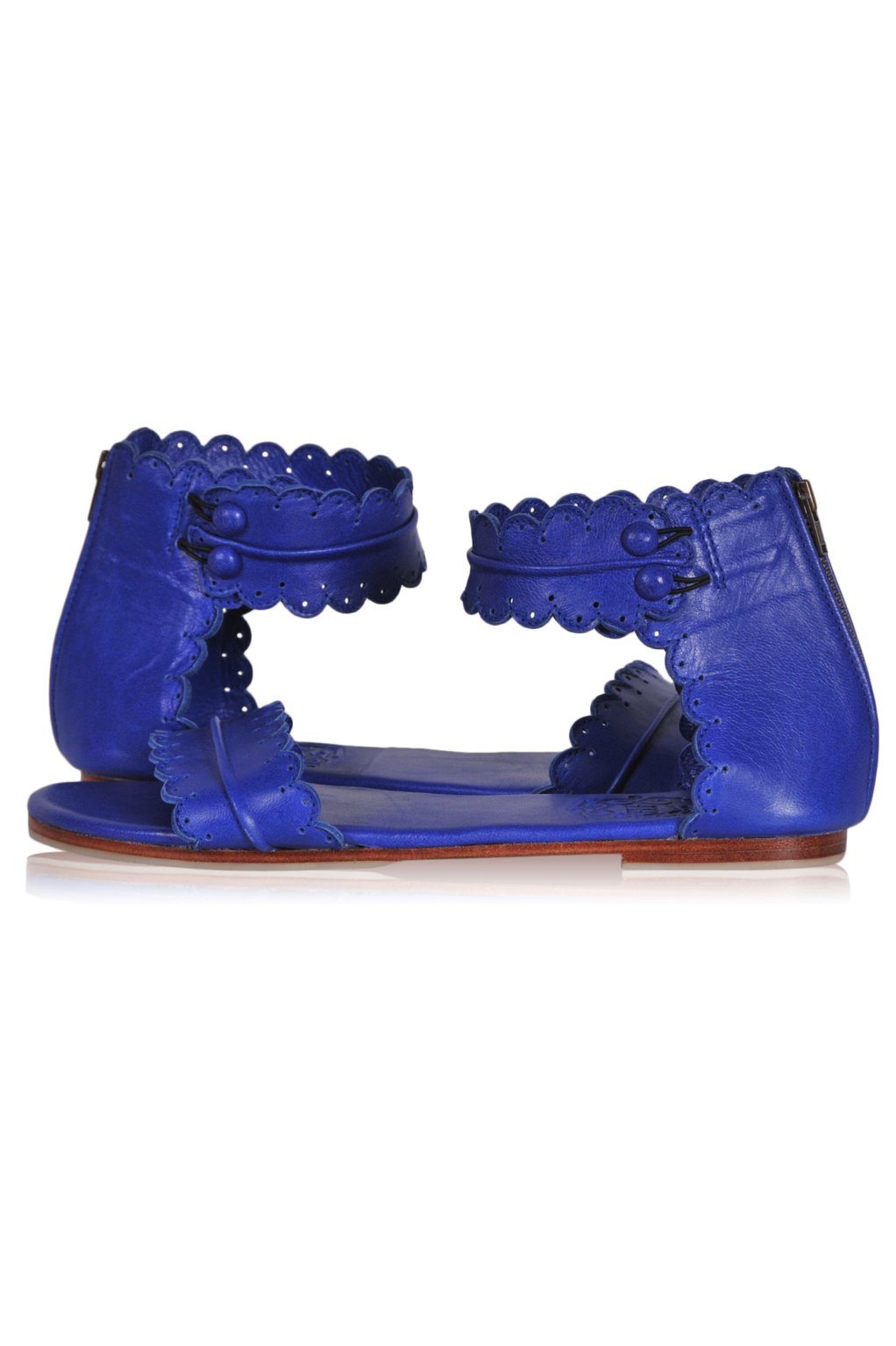 Midsummer Scalloped Leather Sandals-2