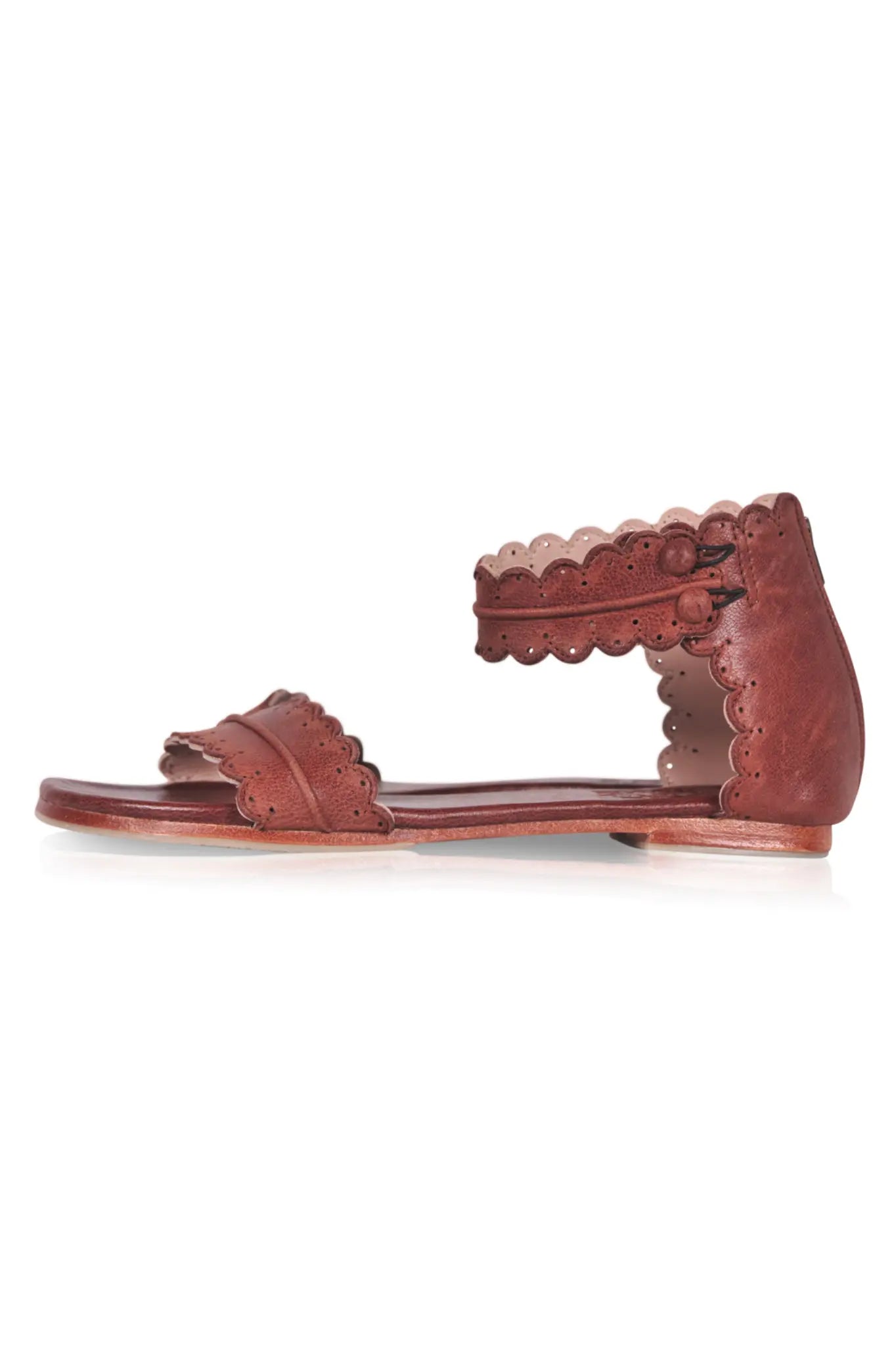 Midsummer Scalloped Leather Sandals-2