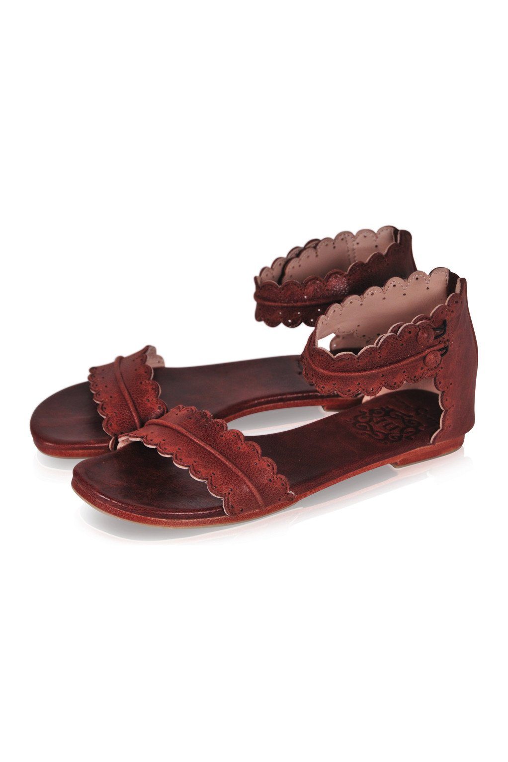 Midsummer Scalloped Leather Sandals-5