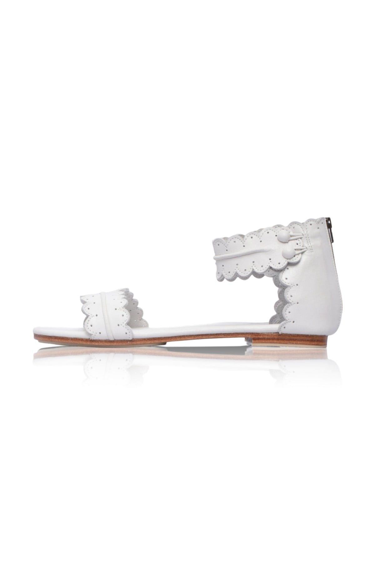 Midsummer Scalloped Leather Sandals-11