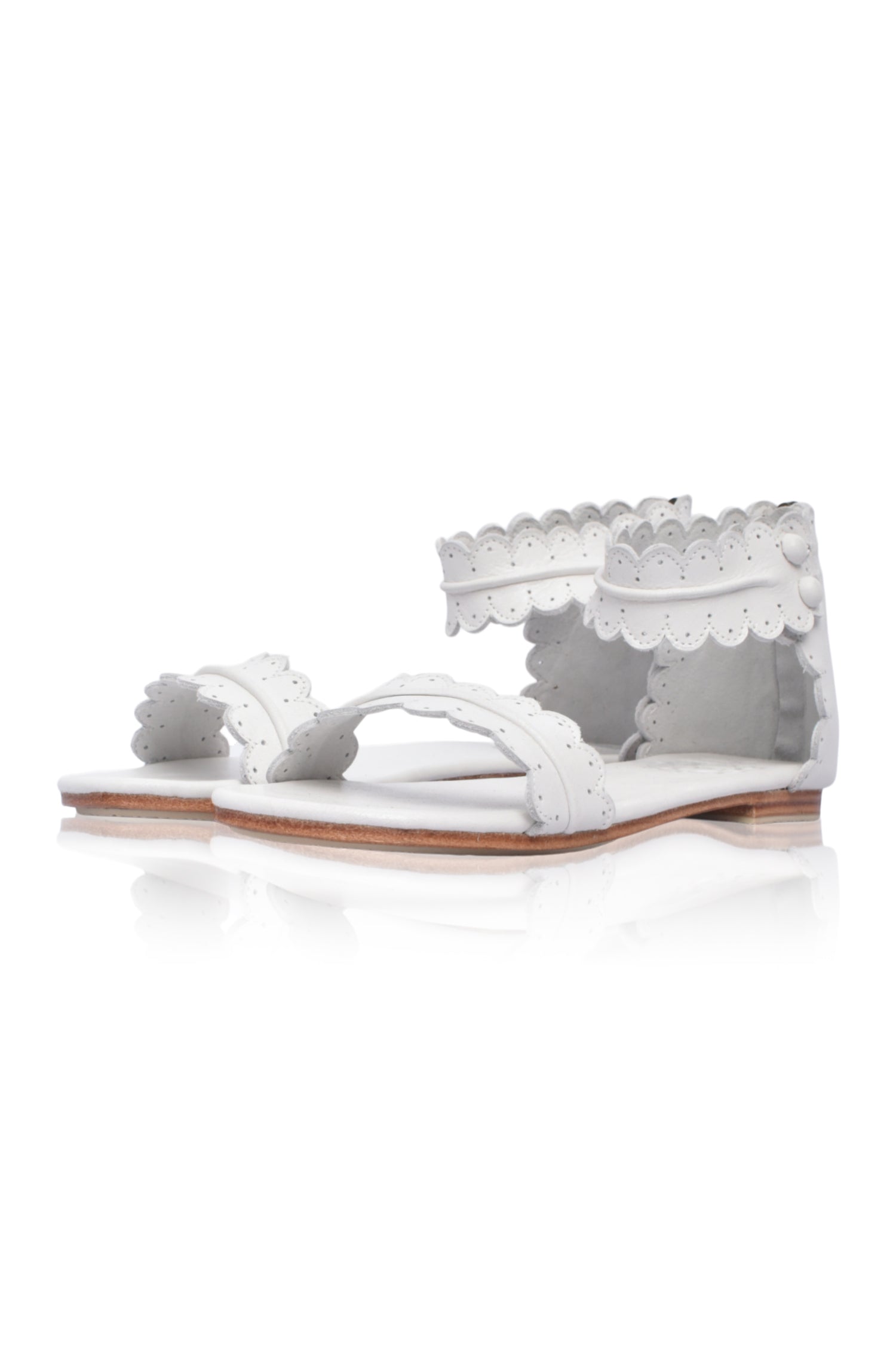 Midsummer White Bridal Leather Sandals-4