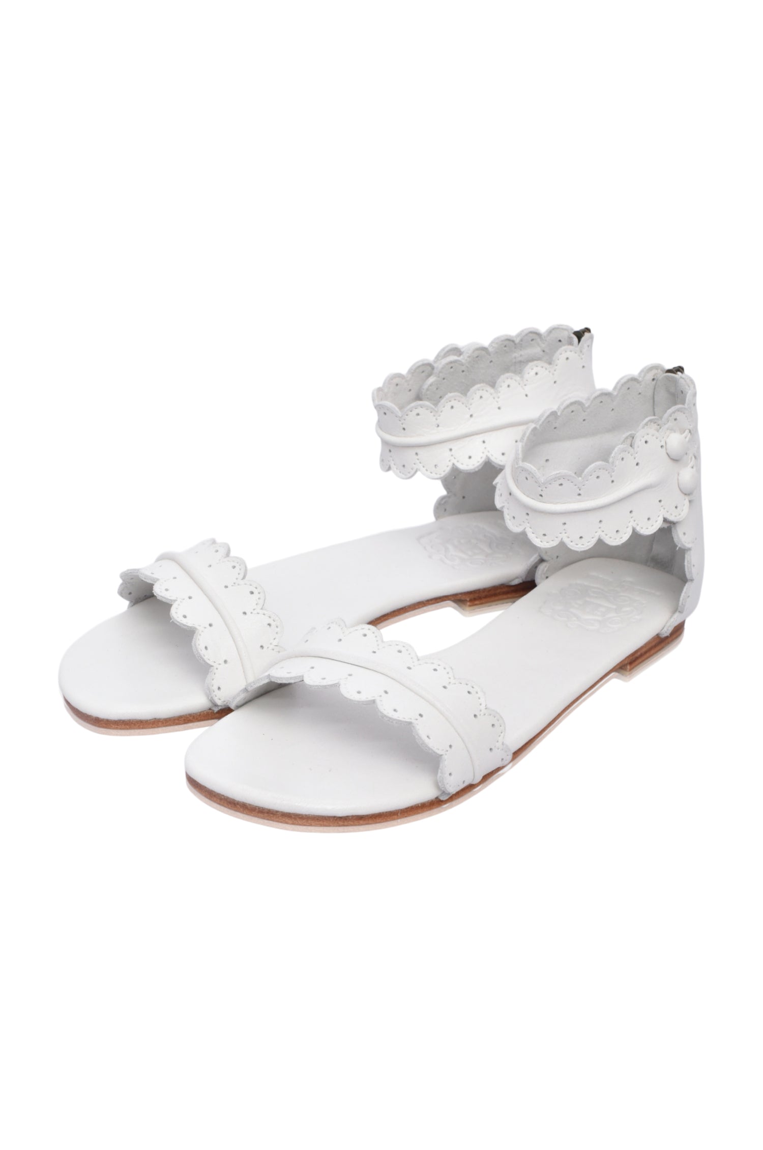 Midsummer Scalloped Leather Sandals-11