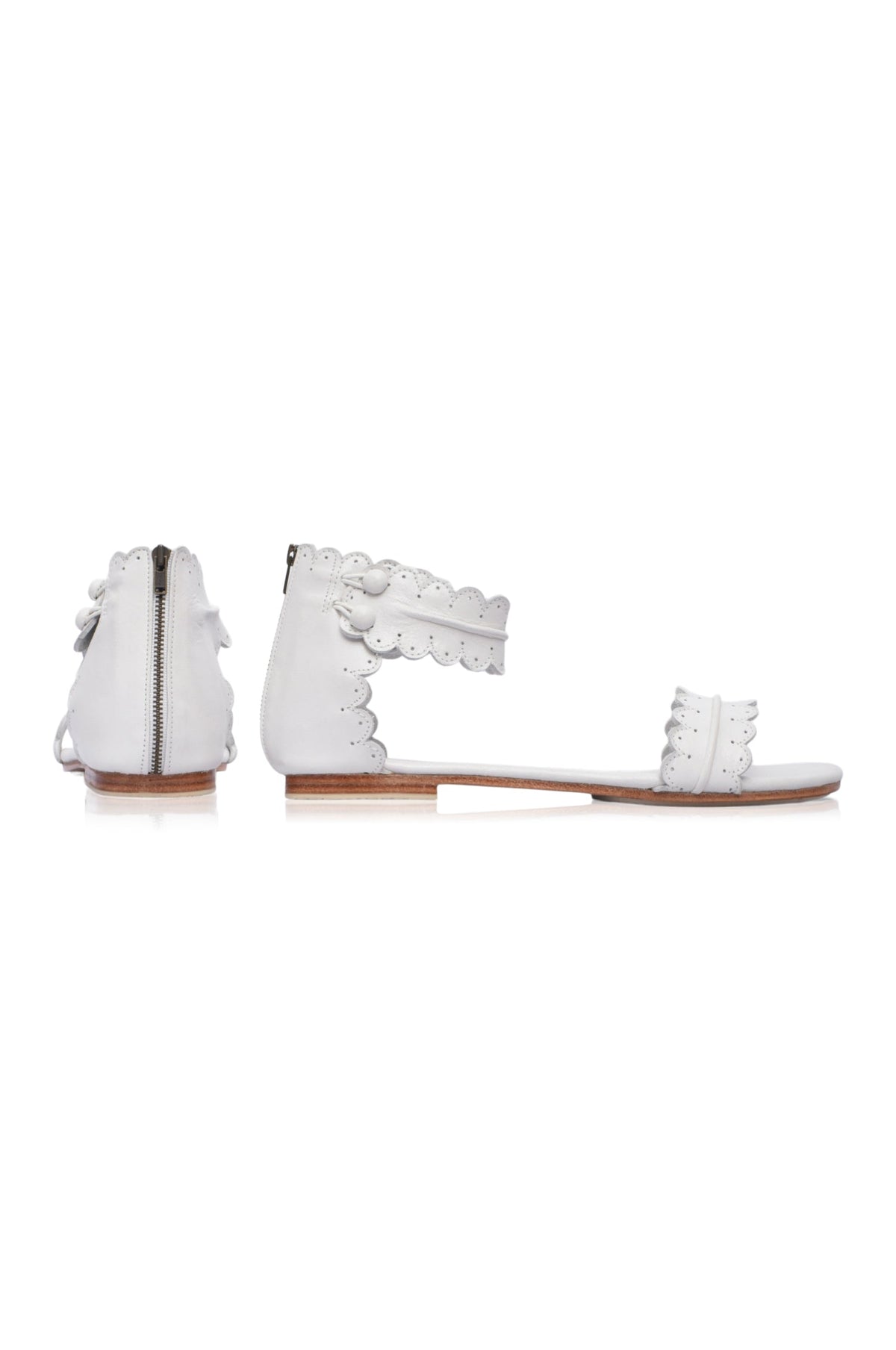 Midsummer White Bridal Leather Sandals-3
