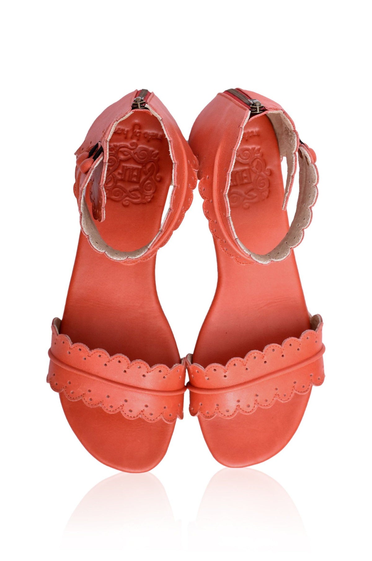 Midsummer Scalloped Leather Sandals-4